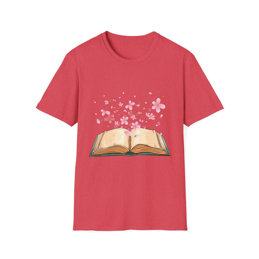 Book With Flying Petals T-Shirt | Floral Book Lover's Unisex T-shirt