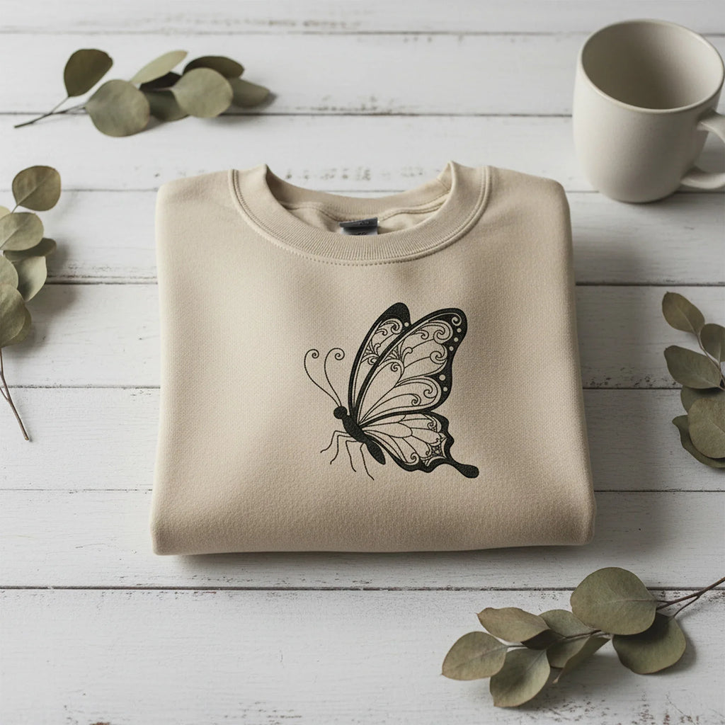 Mandala Butterfly Embroidery, Zentangle Machine Embroidery File - ReadTee