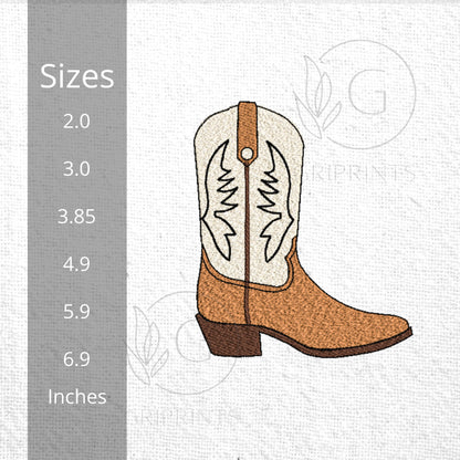 Cowboy Boot Embroidery Design | Western Boot Stitch File