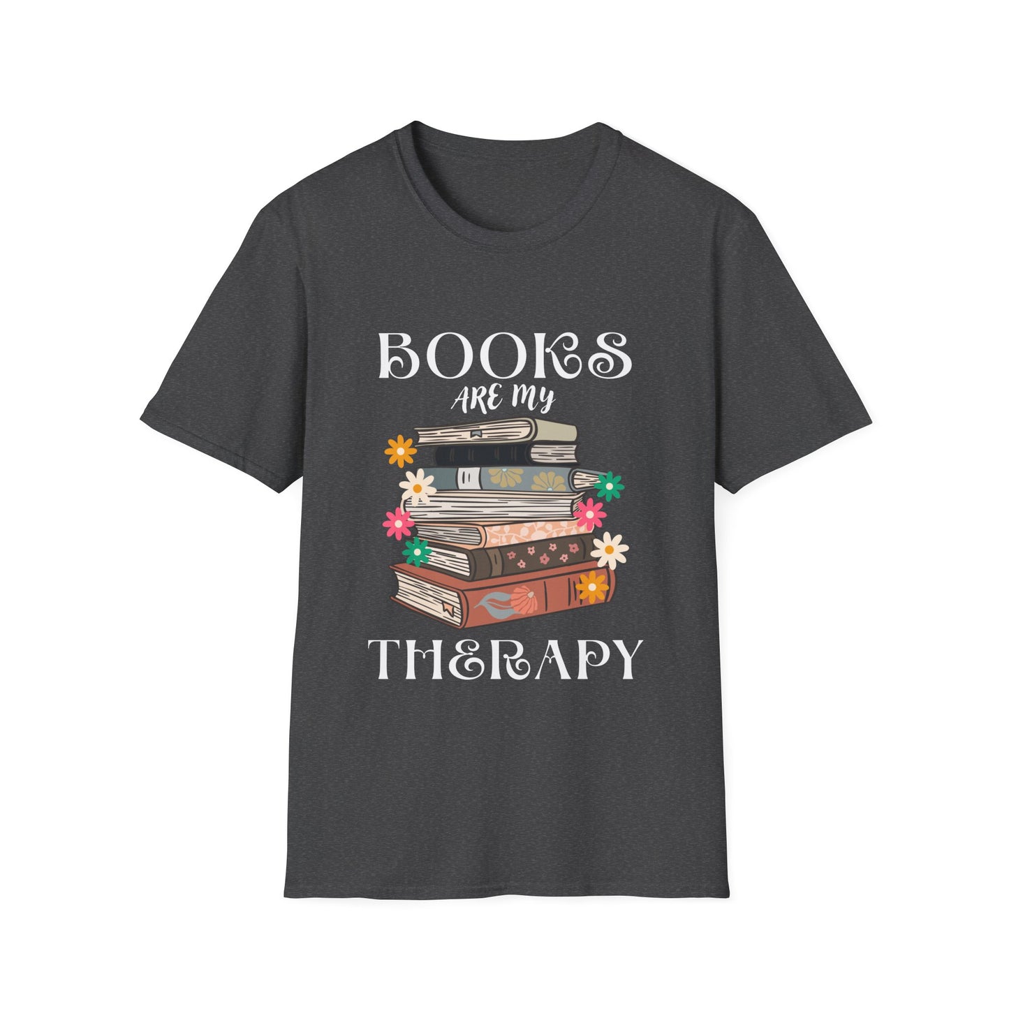 Books Are My Therapy T-Shirt, Cozy Book Lover Tee