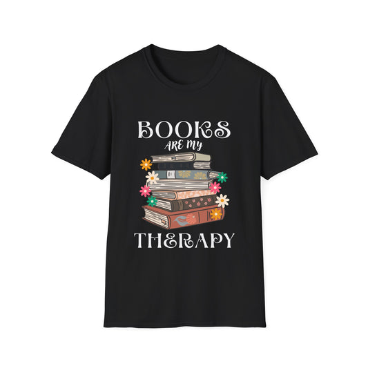 Books Are My Therapy T-Shirt, Cozy Book Lover Tee