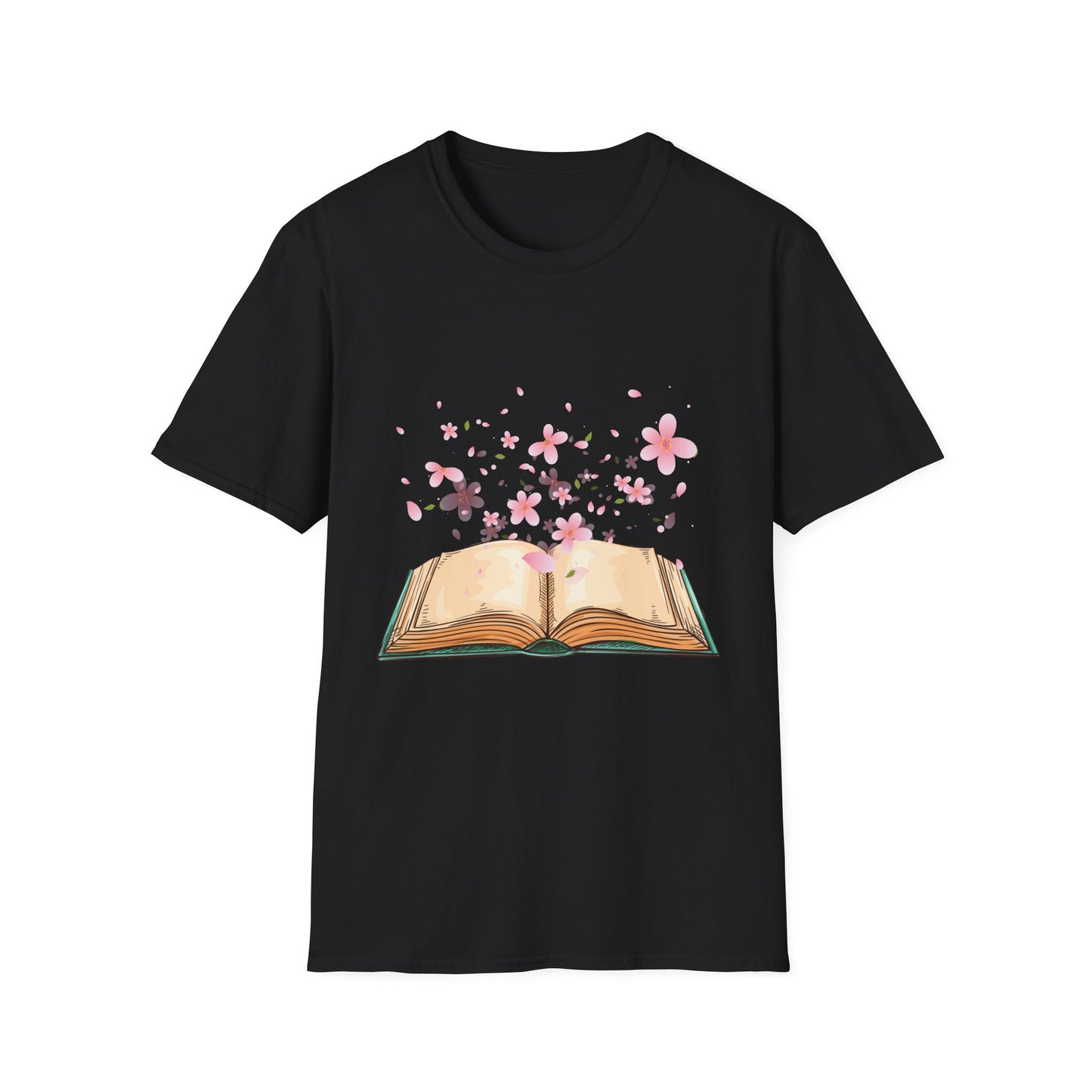 Book With Flying Petals T-Shirt | Floral Book Lover's Unisex T-shirt