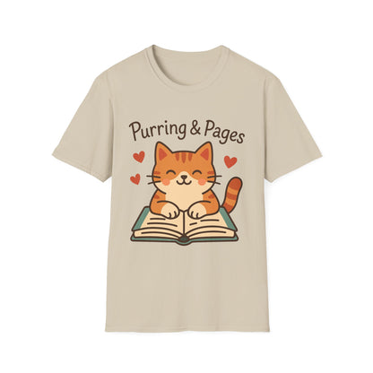 Purring & Pages Cat Reading T-Shirt