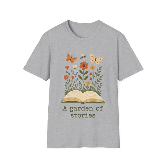 A garden of stories T-shirt | Book Lover's Unisex T-Shirt