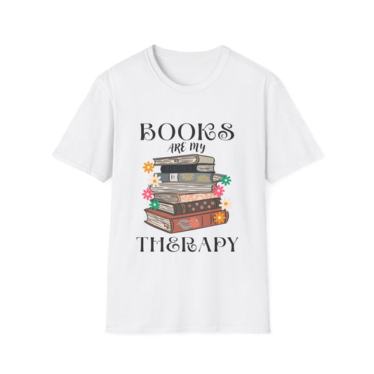 Books Are My Therapy T-Shirt, Cozy Book Lover Tee