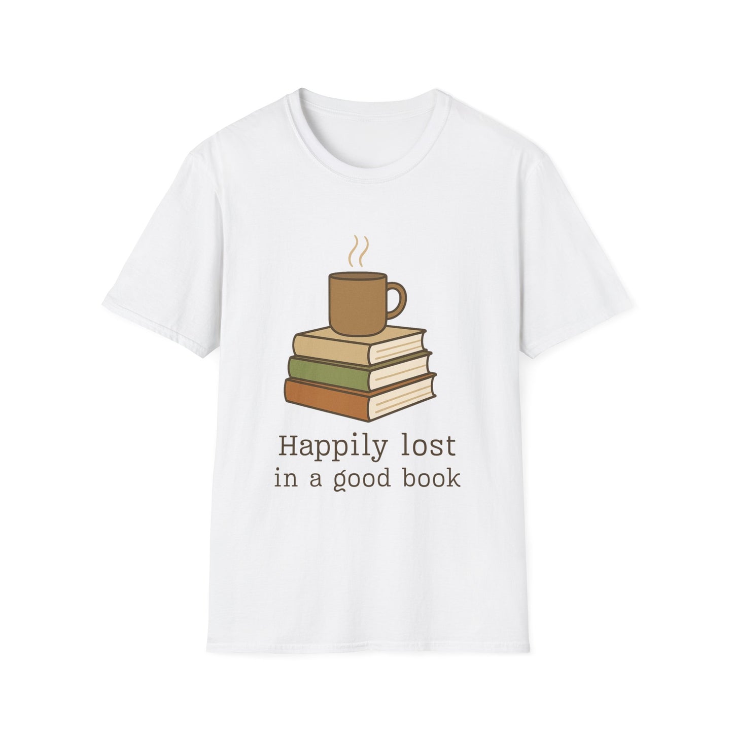 Happily lost in a good book T-shirt | Book Lover T-Shirt - Unisex Softstyle