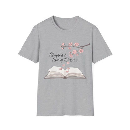 Chapters and Cherry Blossoms Book Lover T-Shirt