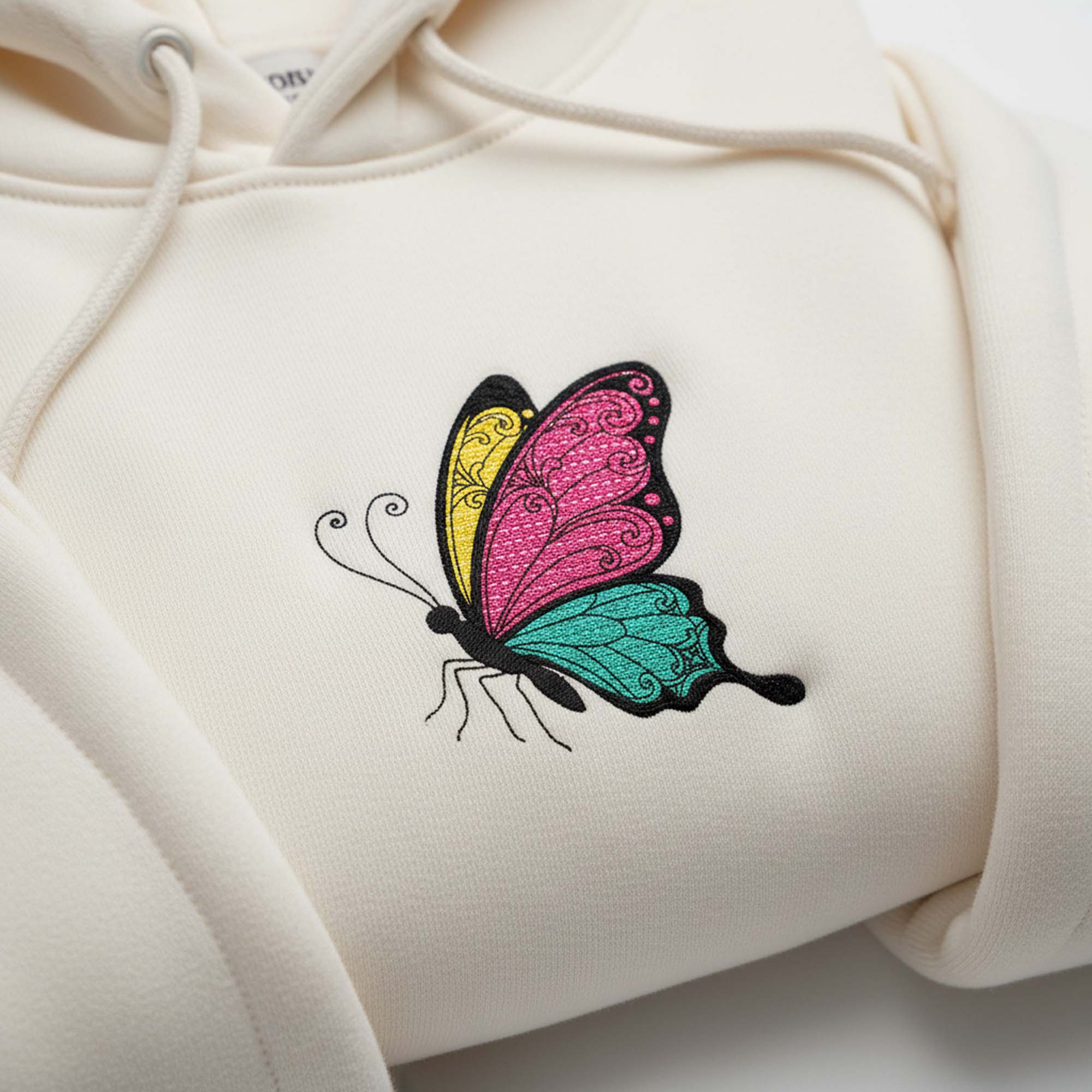 Colorful Filigree Butterfly Embroidery