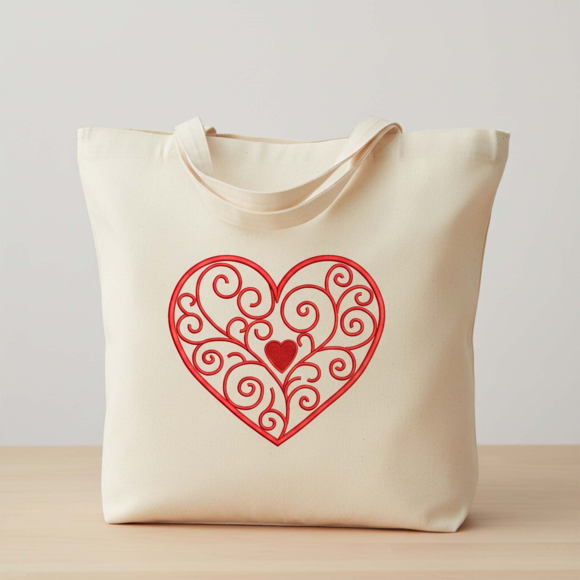 Filigree Heart Embroidery, Elegant Lace Outline Pattern