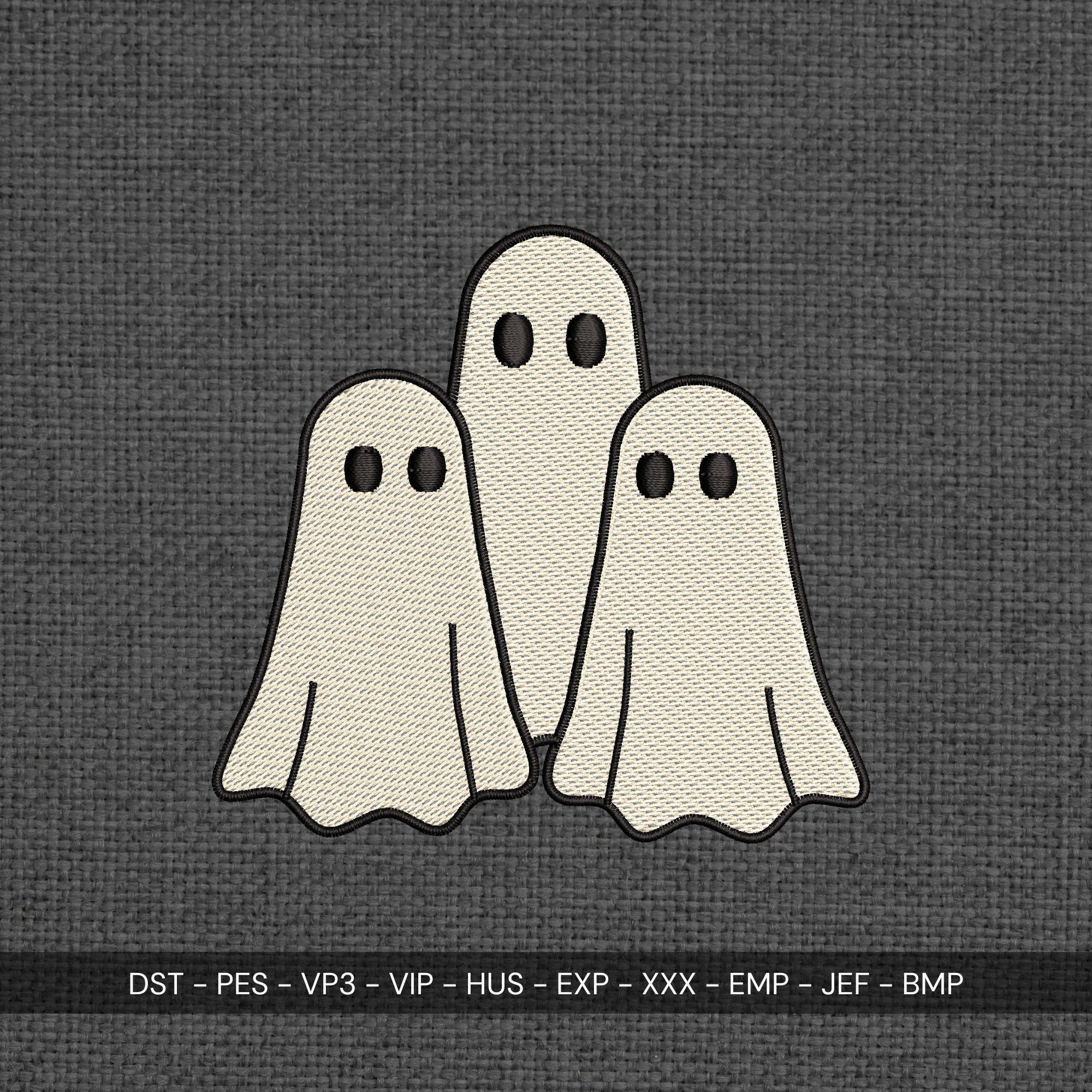 Three Ghosts Machine Embroidery Design | Spooky Halloween Pattern (Digital Files) - ReadTee