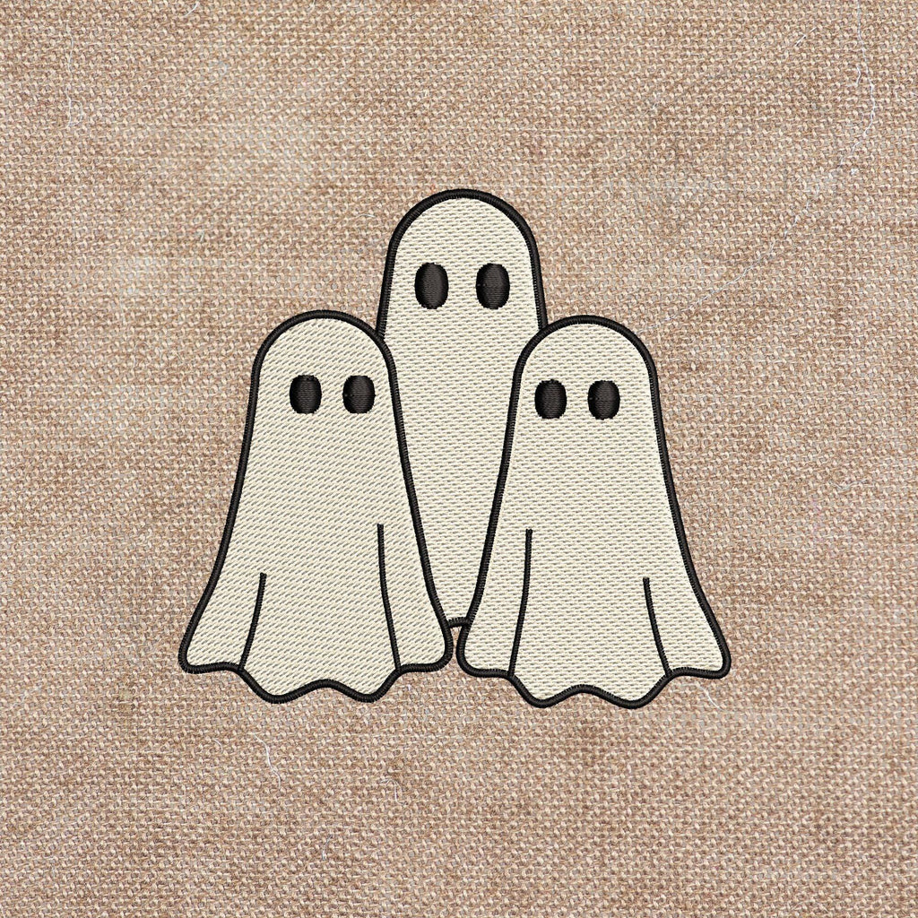 Three Ghosts Machine Embroidery Design | Spooky Halloween Pattern (Digital Files) - ReadTee