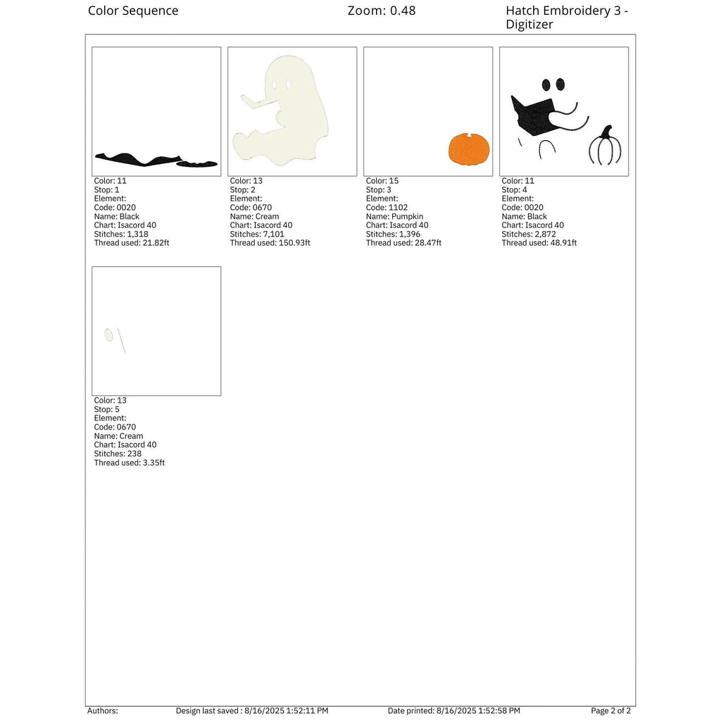 Ghost Reading with Pumpkin Machine Embroidery Design | Halloween (Digital Files) - ReadTee