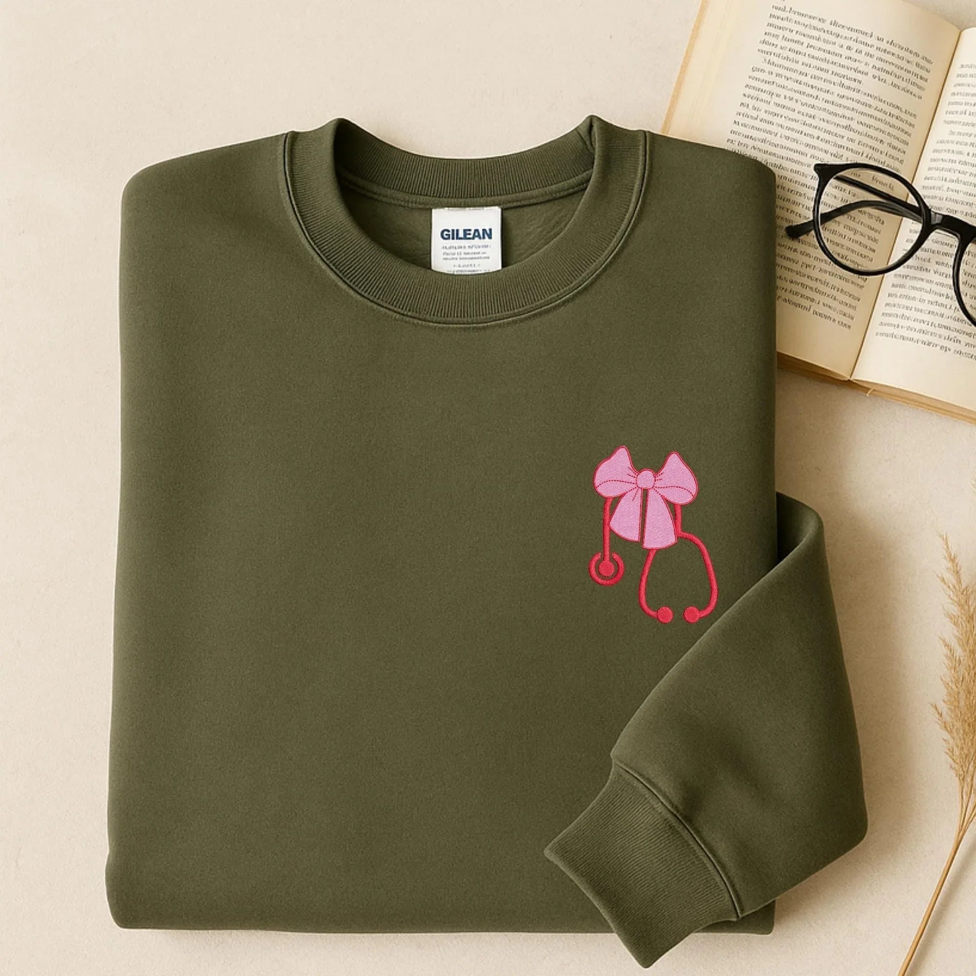 Nurse Stethoscope with Bow Embroidery Design, Coquette Medical Pattern (Digital Files) - ReadTee