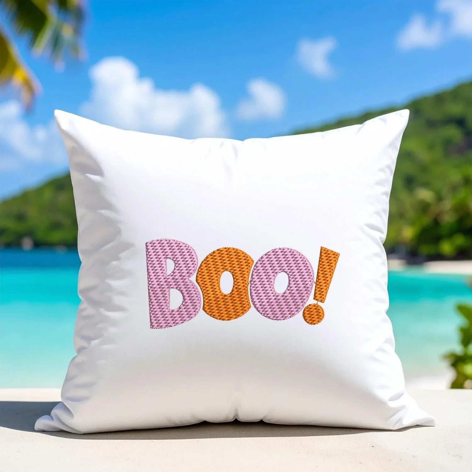 Cute BOO Embroidery Design, Fun Halloween Word Art Pattern, Spooky Cute Fall Machine Embroidery Digital Files for Clothes & Decor, 5 Sizes - ReadTee