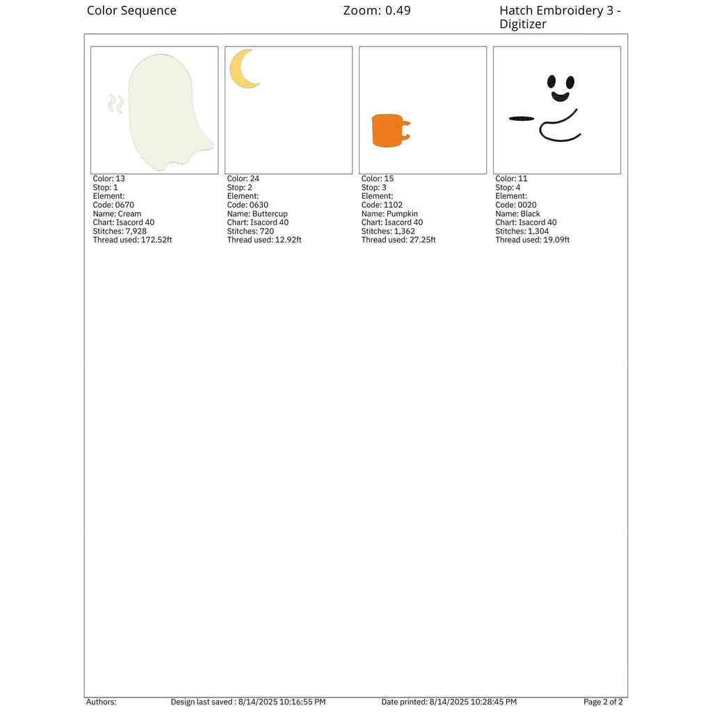 Cute Ghost Drinking Coffee Embroidery Design, Halloween Coffee Lover Machine Embroidery Digital Files, Trick or Treat Ghost - ReadTee