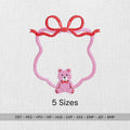 Bear Wreath Embroidery Design: Baby Nursery Crest Frame (Digital Files, 5 Sizes) - ReadTee