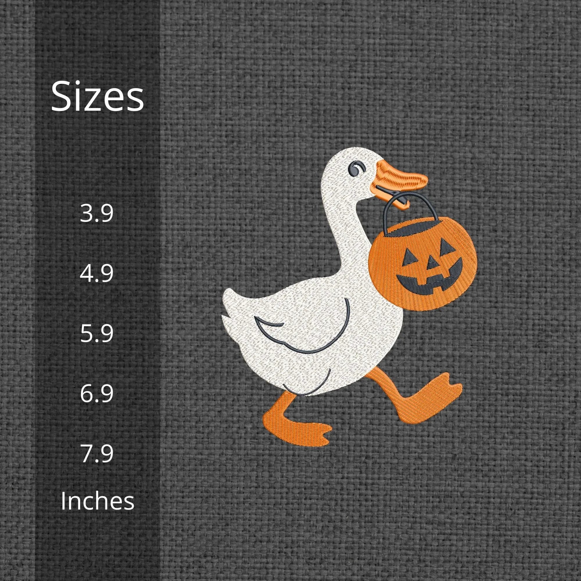 Silly Goose Pumpkin Embroidery Design: Funny Halloween Pattern (Digital Files, 5 Sizes - ReadTee