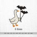 Silly Goose Halloween Embroidery Design: Funny Bat Goose Pattern (Digital Files, 5 Sizes - ReadTee