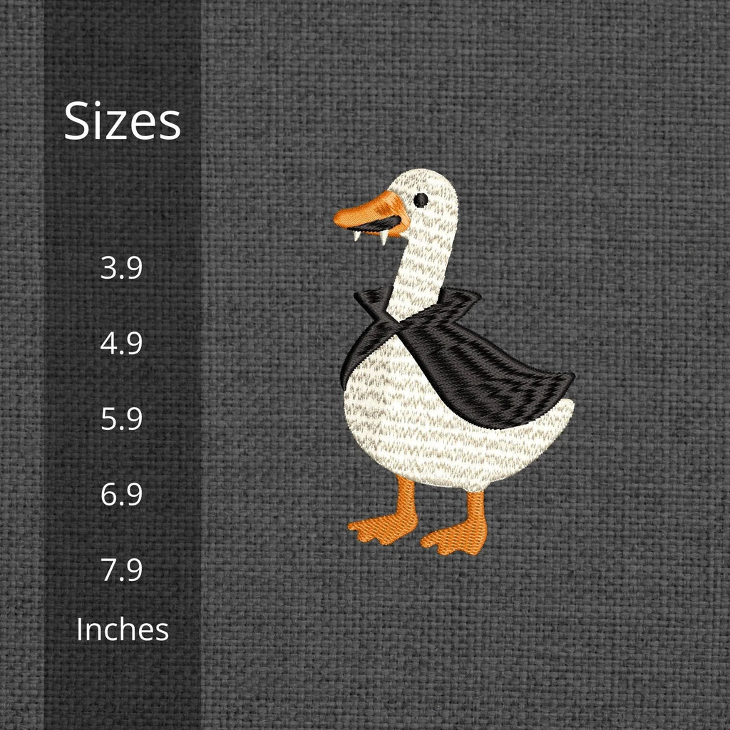 Silly Goose Dracula Embroidery Design: Halloween Vampire Pattern (5 Sizes) - ReadTee