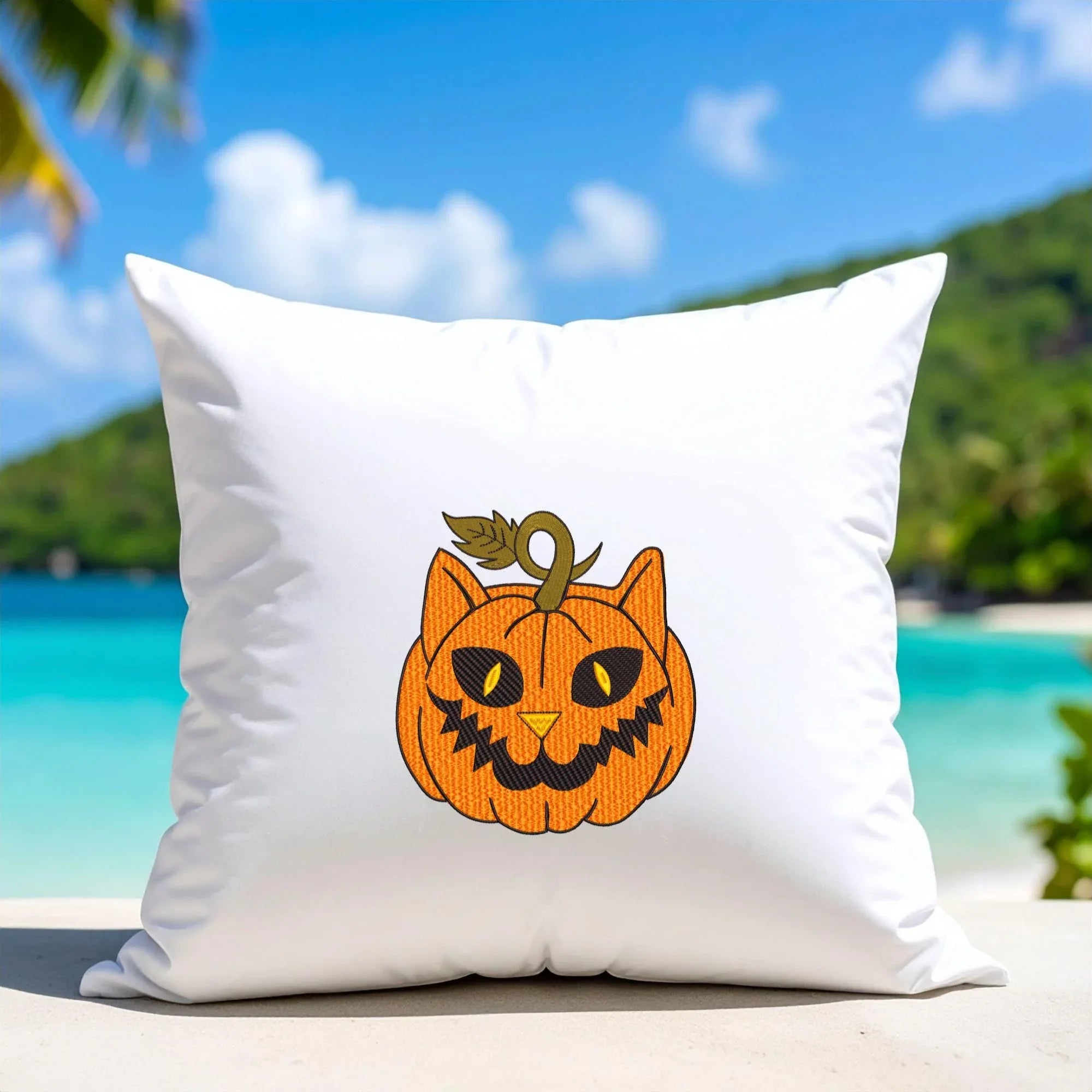 Pumpkin Cat Embroidery Design, Halloween Machine Embroidery (Digital Files) - ReadTee