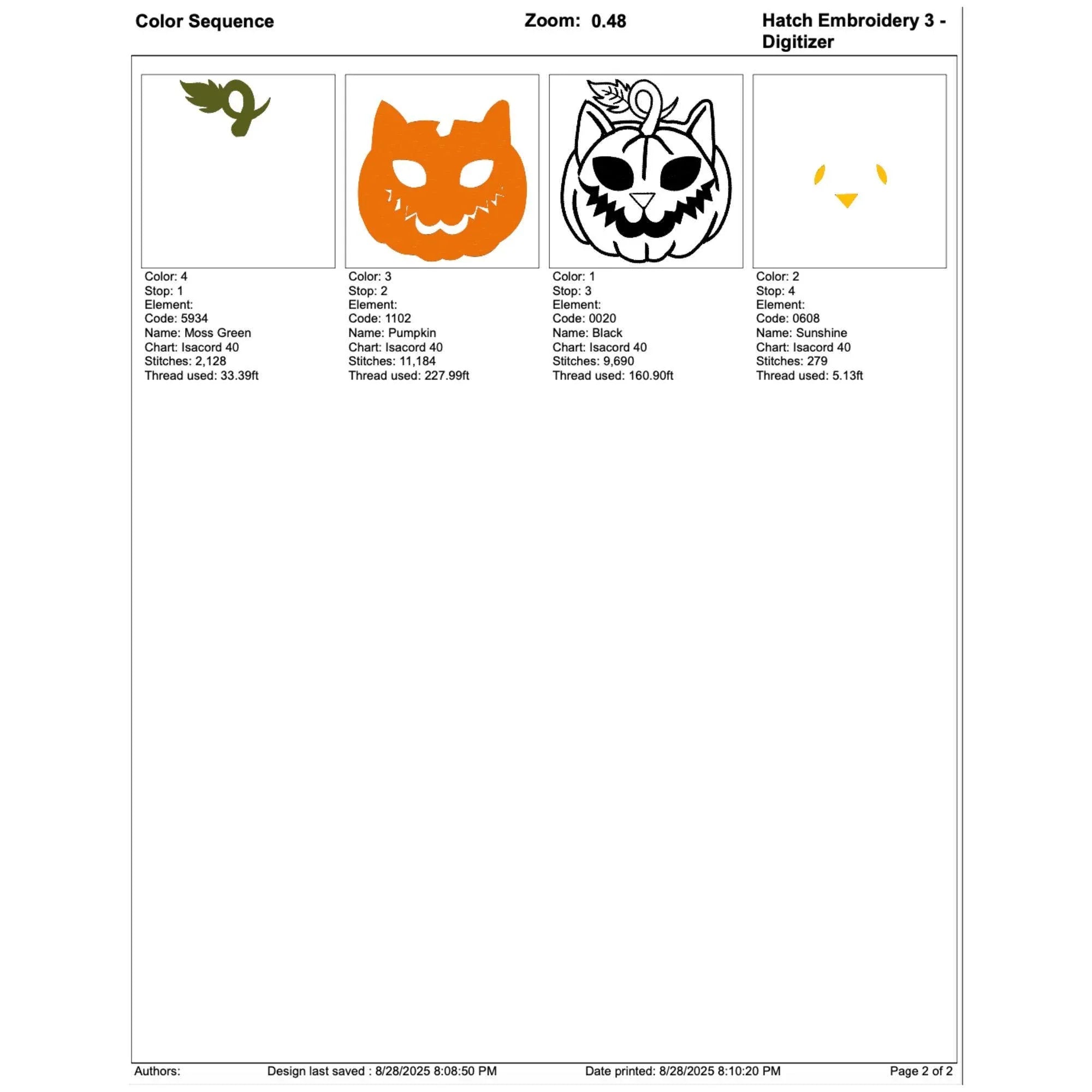 Pumpkin Cat Embroidery Design, Halloween Machine Embroidery (Digital Files) - ReadTee