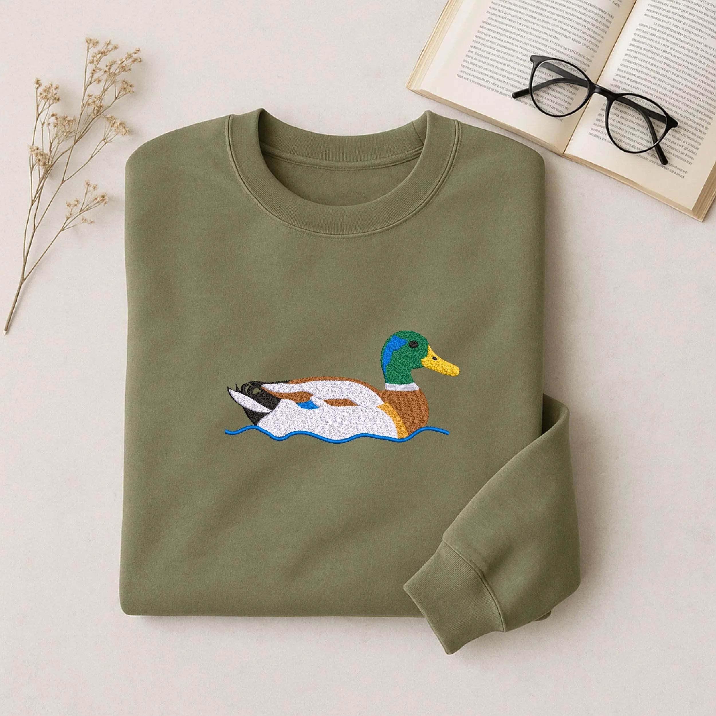 Swimming Mallard Duck Embroidery Design | Wildlife Pattern (Machine Embroidery File) - ReadTee