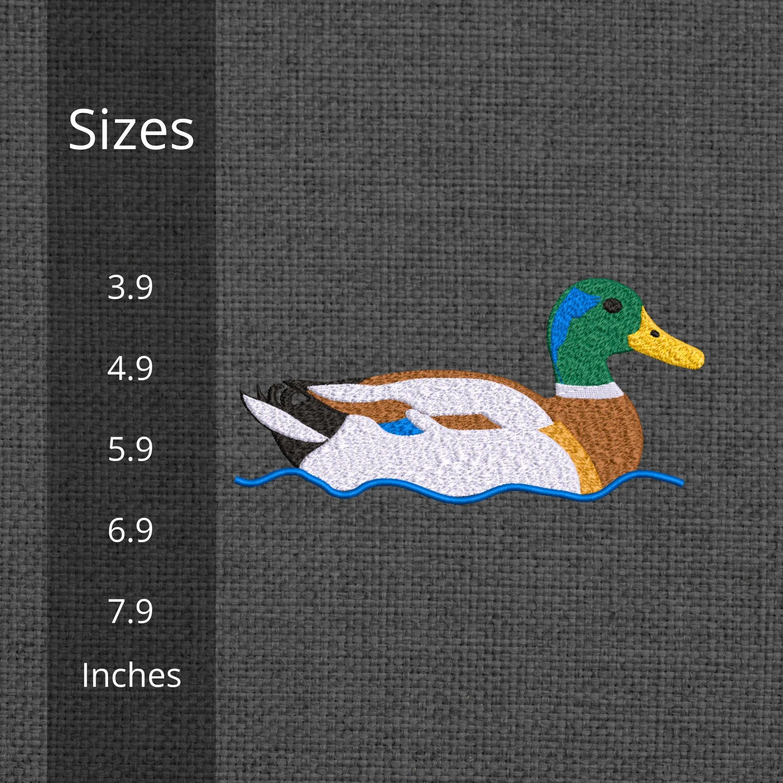 Swimming Mallard Duck Embroidery Design | Wildlife Pattern (Machine Embroidery File) - ReadTee