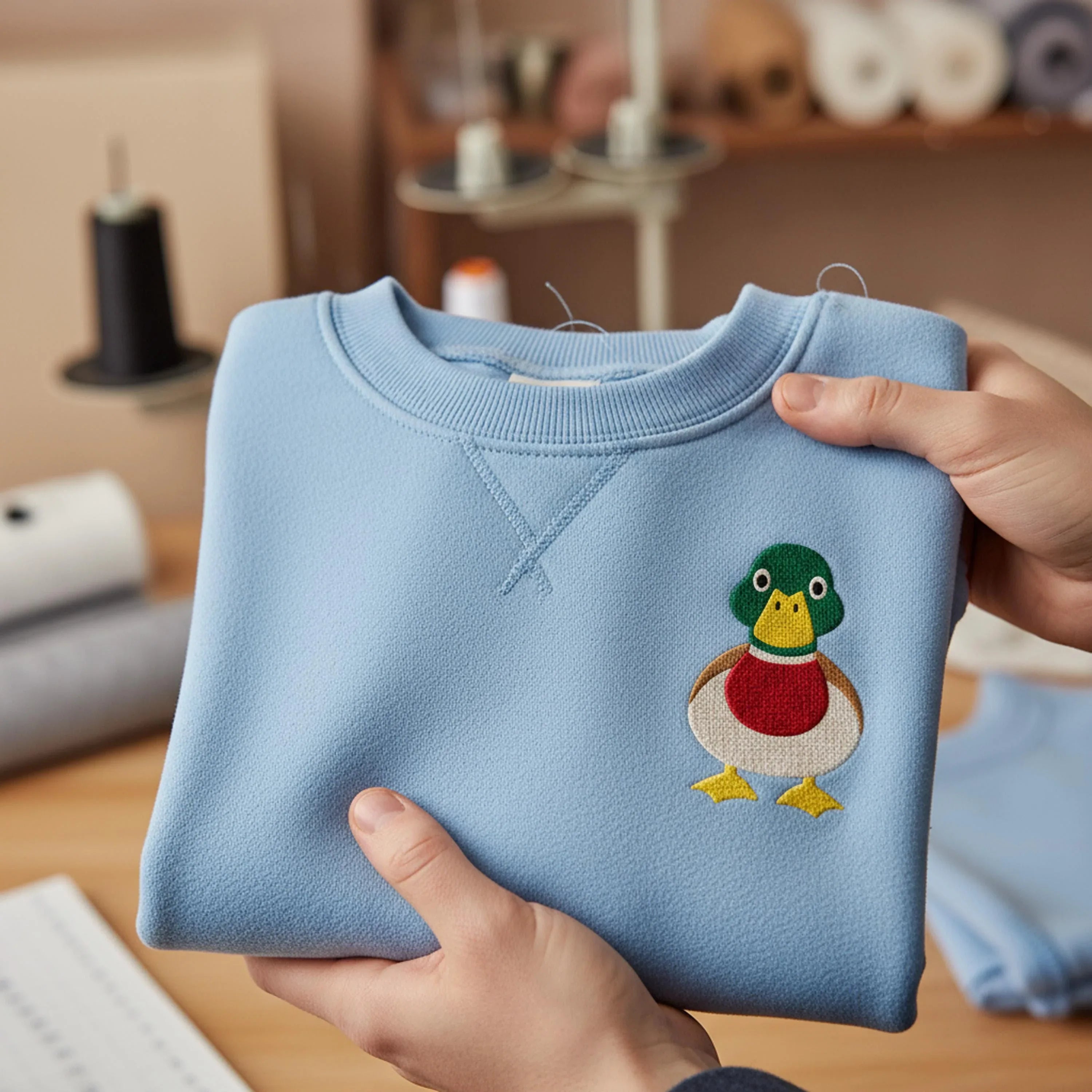 Mallard Duck Cartoon Embroidery Design | Wildlife Bird Pattern (5 Sizes) - ReadTee