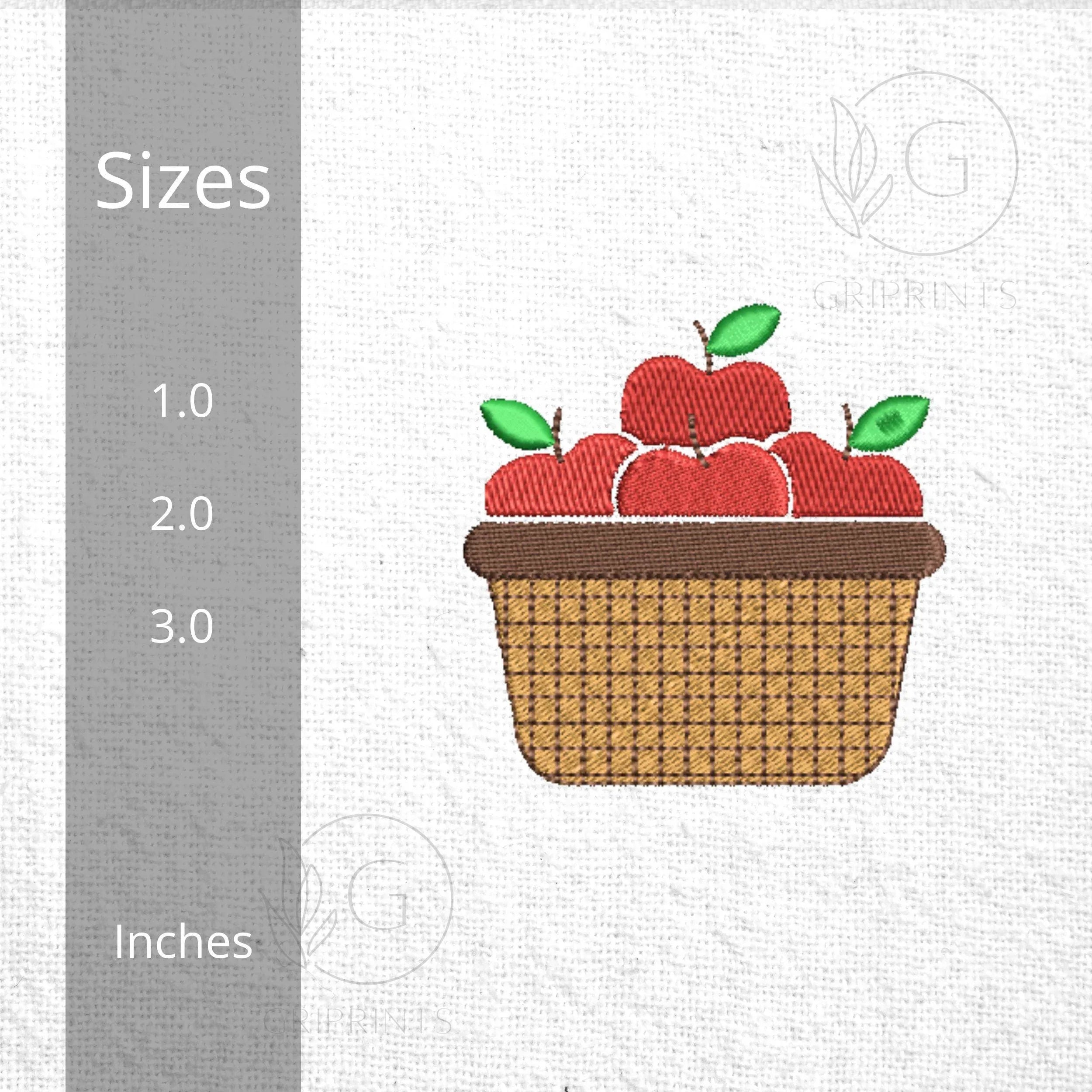 Mini Apple Basket Machine Embroidery Design – Fall Harvest (3 Sizes) (Instant Download) - ReadTee