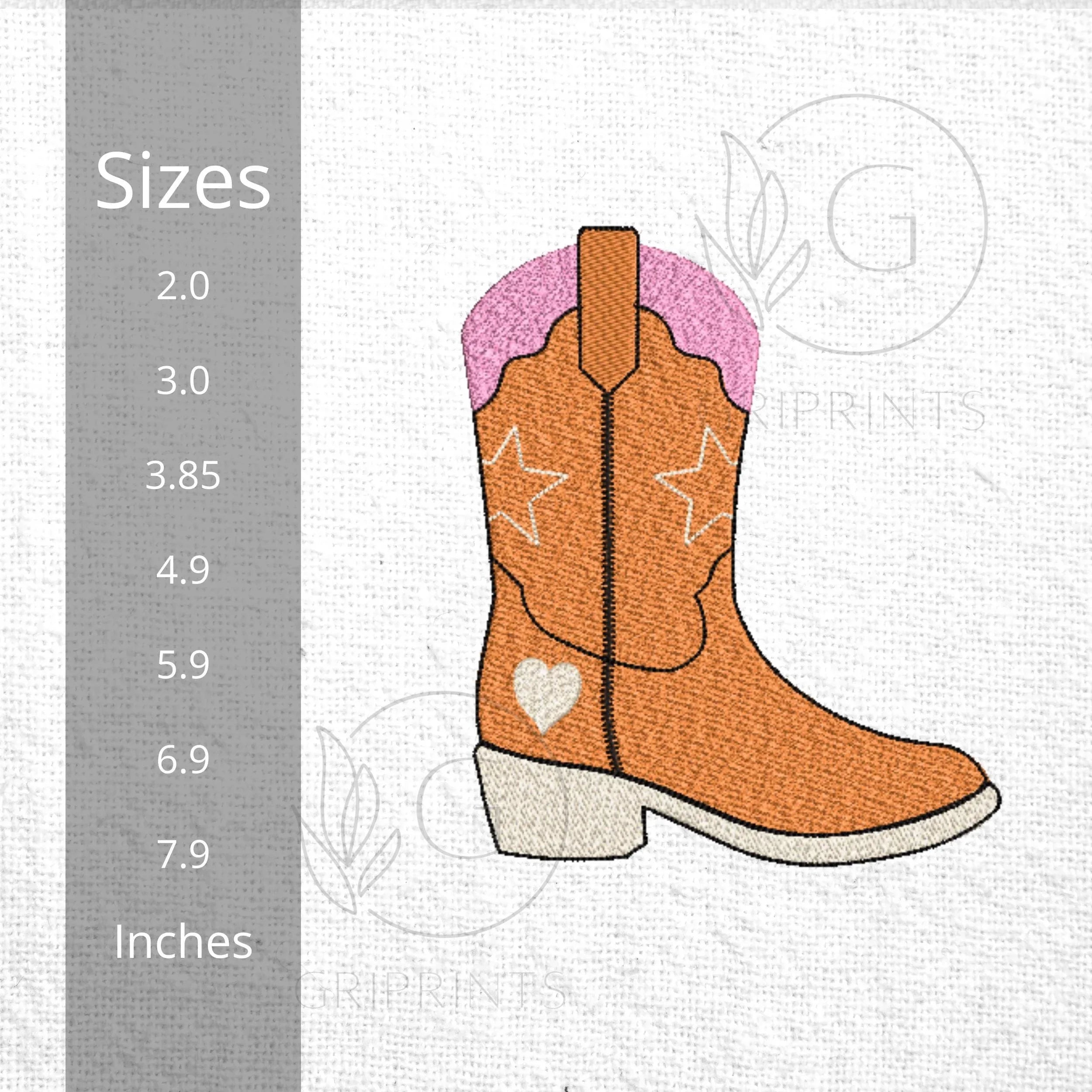 Pink Cowgirl Boot Embroidery Design | Western Stitch File (Digital Download) - ReadTee