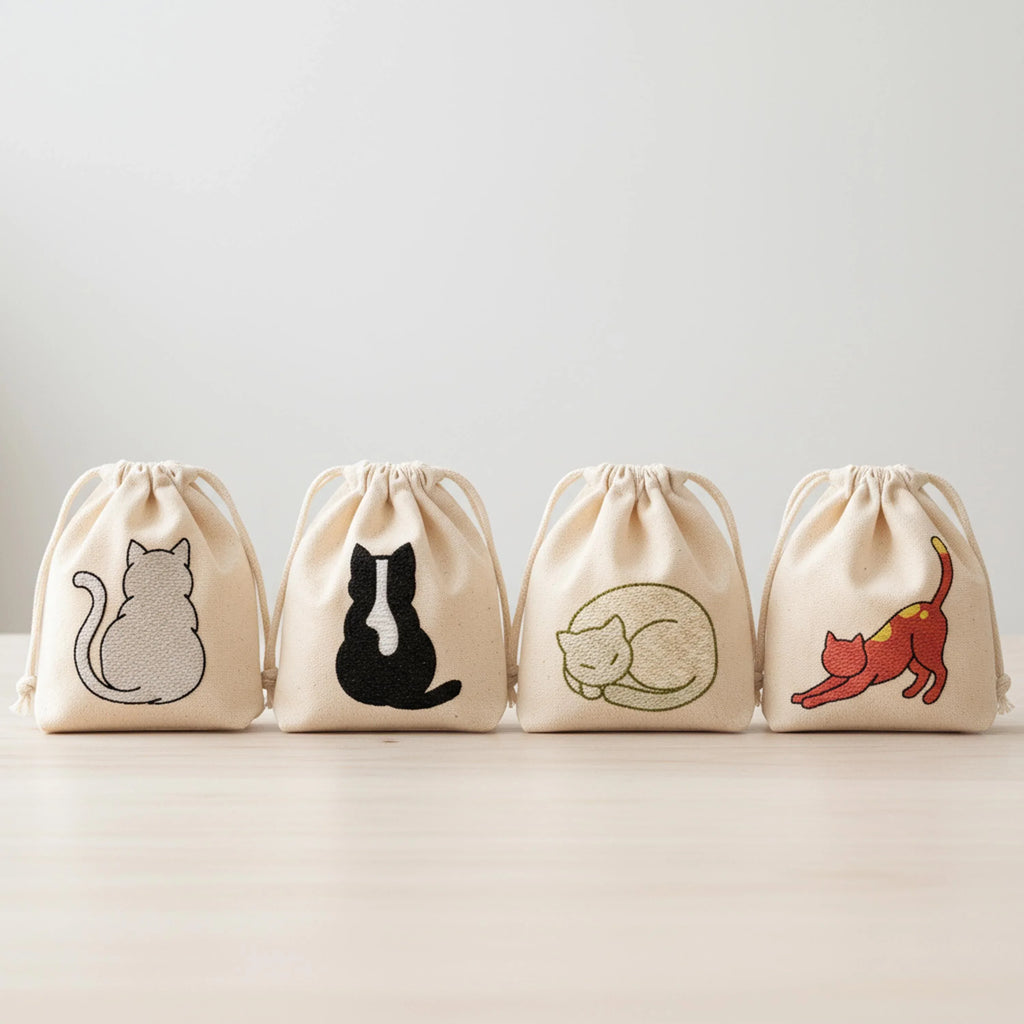 Mini Cat Embroidery Design Set, Kitten Machine Embroidery (Digital File) - ReadTee