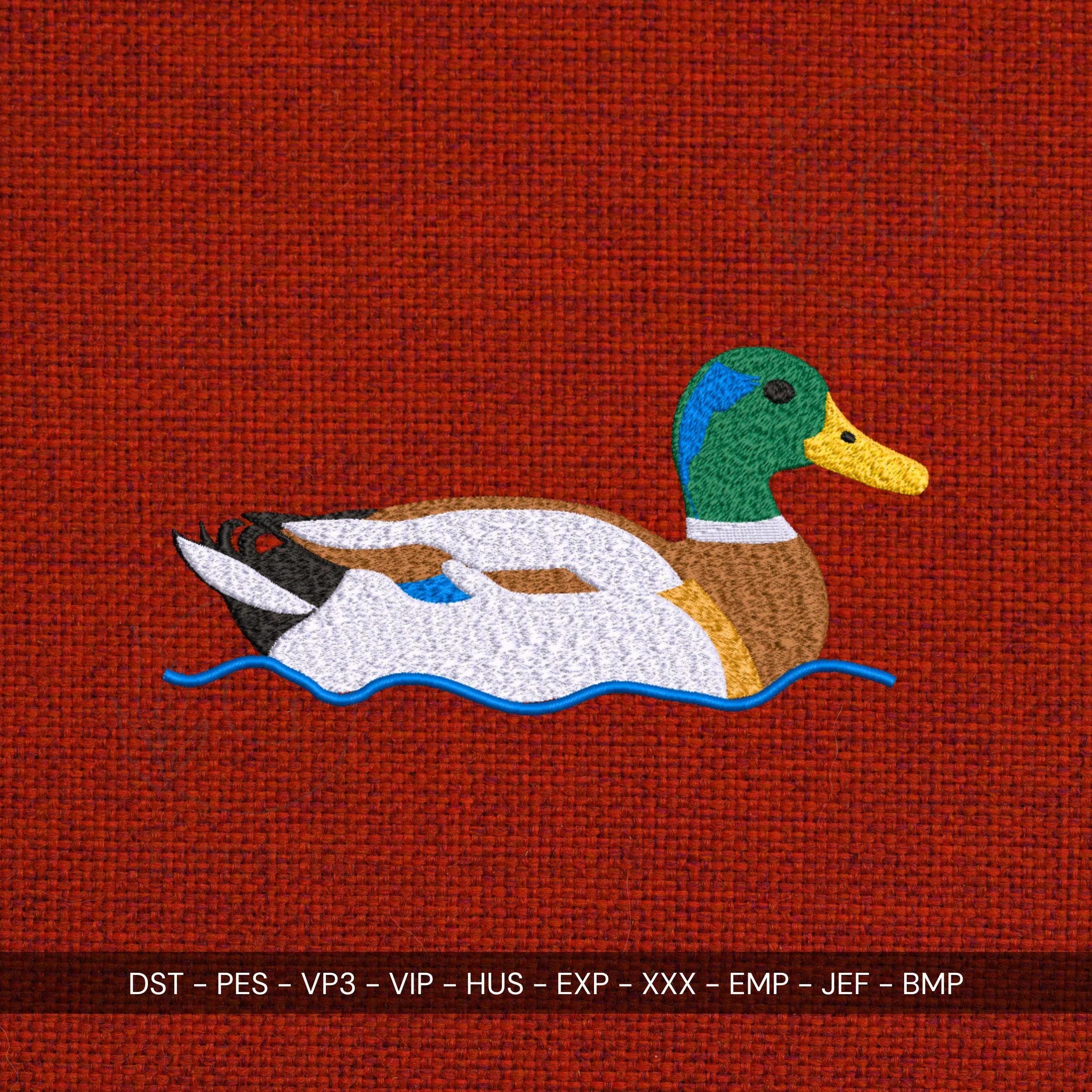 Swimming Mallard Duck Embroidery Design | Wildlife Pattern (Machine Embroidery File) - ReadTee