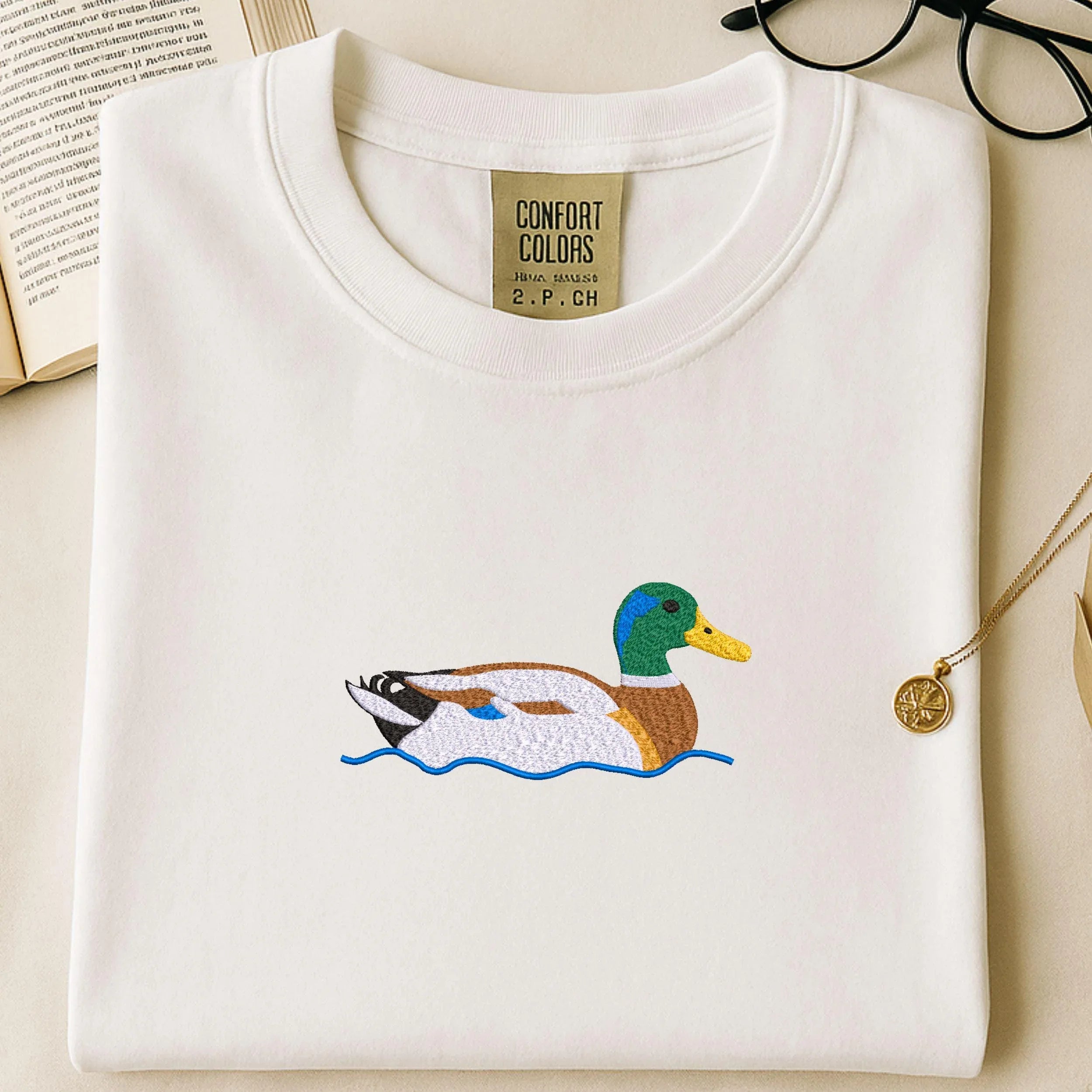 Swimming Mallard Duck Embroidery Design | Wildlife Pattern (Machine Embroidery File) - ReadTee