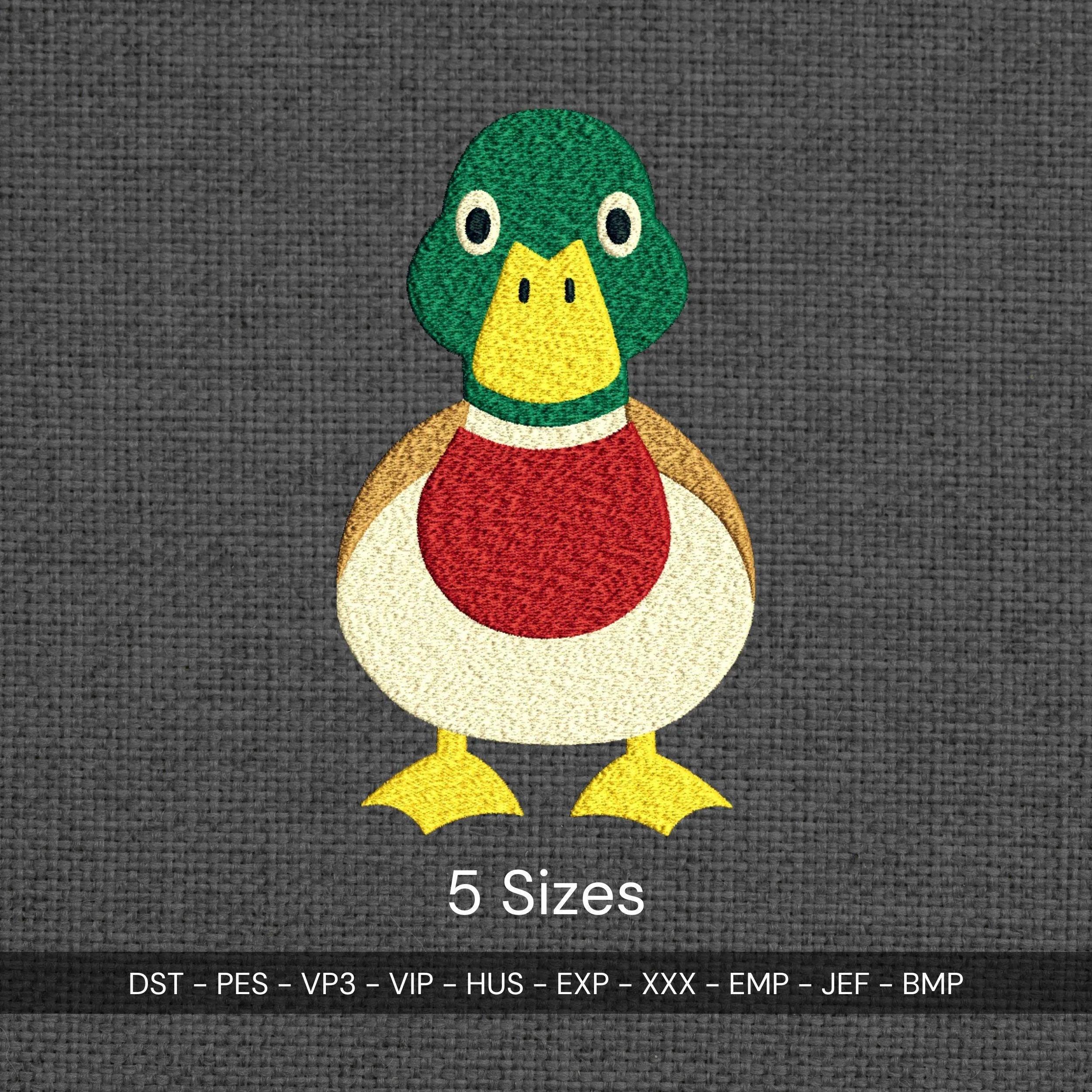 Mallard Duck Cartoon Embroidery Design | Wildlife Bird Pattern (5 Sizes) - ReadTee
