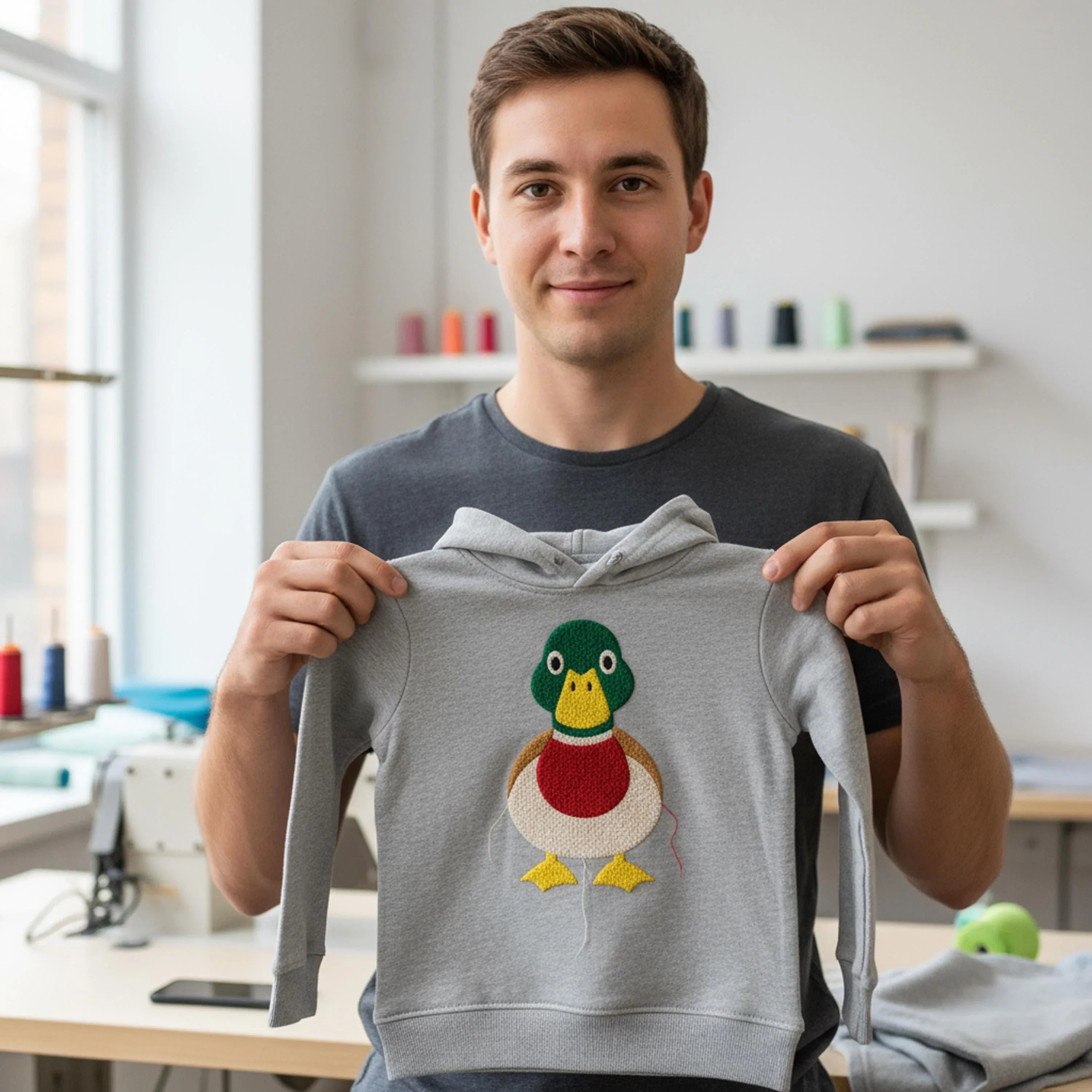 Mallard Duck Cartoon Embroidery Design | Wildlife Bird Pattern (5 Sizes) - ReadTee