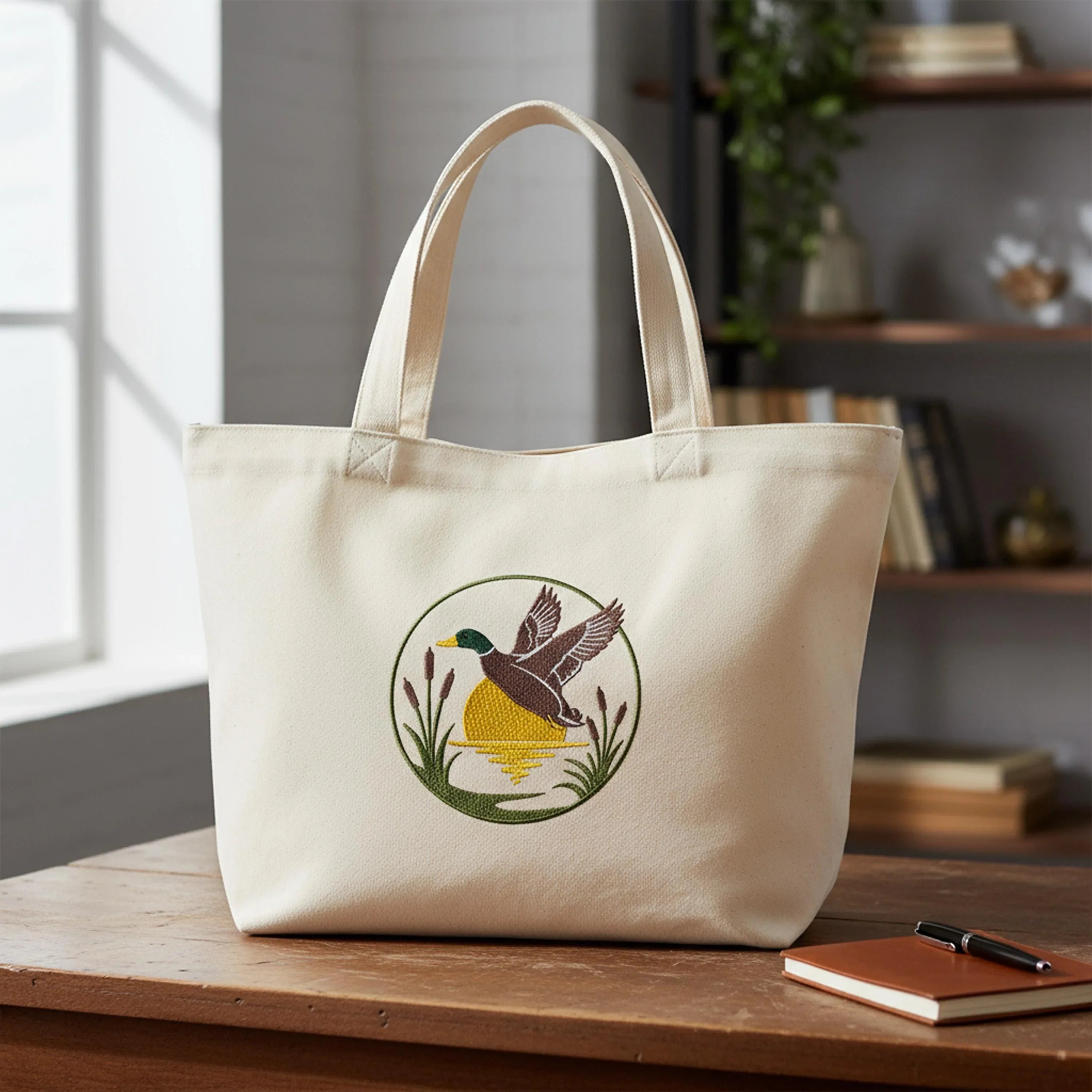 Mallard Duck Machine Embroidery Design, Wildlife Sunset Pattern (pes, dst, jef, exp) - ReadTee