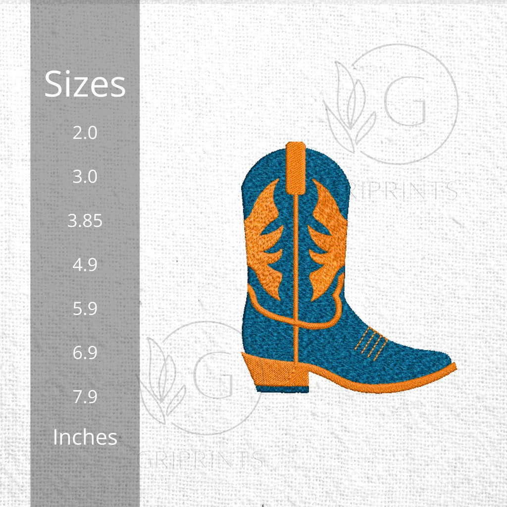 Cowboy Boot Machine Embroidery Design | Western Stitch File (7 Sizes) - ReadTee