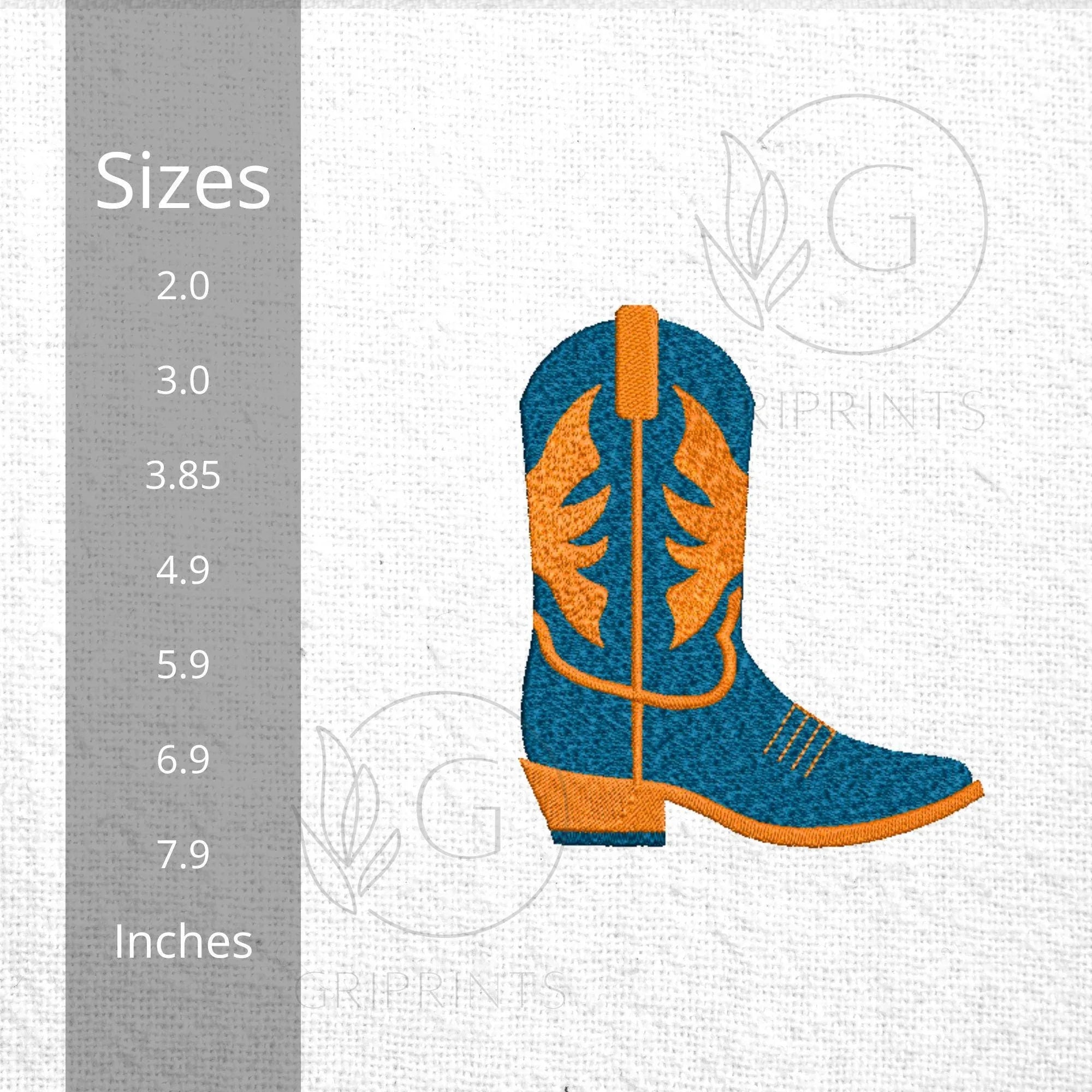 Cowboy Boot Machine Embroidery Design | Western Stitch File (7 Sizes) - ReadTee