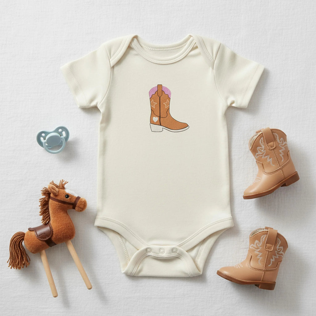 Pink Cowgirl Boot Embroidery Design | Western Stitch File (Digital Download) - ReadTee