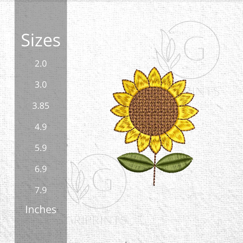 Mini Sunflower Machine Embroidery Design, Realistic Flower (Instant Download) - ReadTee
