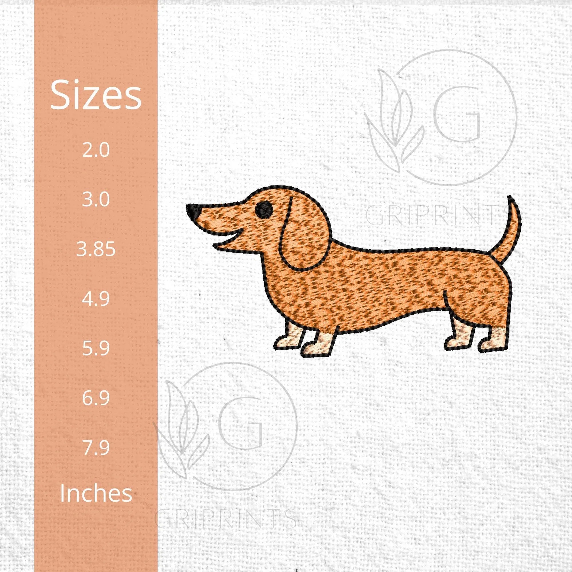 Dachshund Machine Embroidery Design, 7 Sizes, Weiner Dog File (Instant Download) - ReadTee