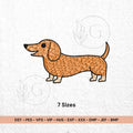 Dachshund Machine Embroidery Design, 7 Sizes, Weiner Dog File (Instant Download) - ReadTee