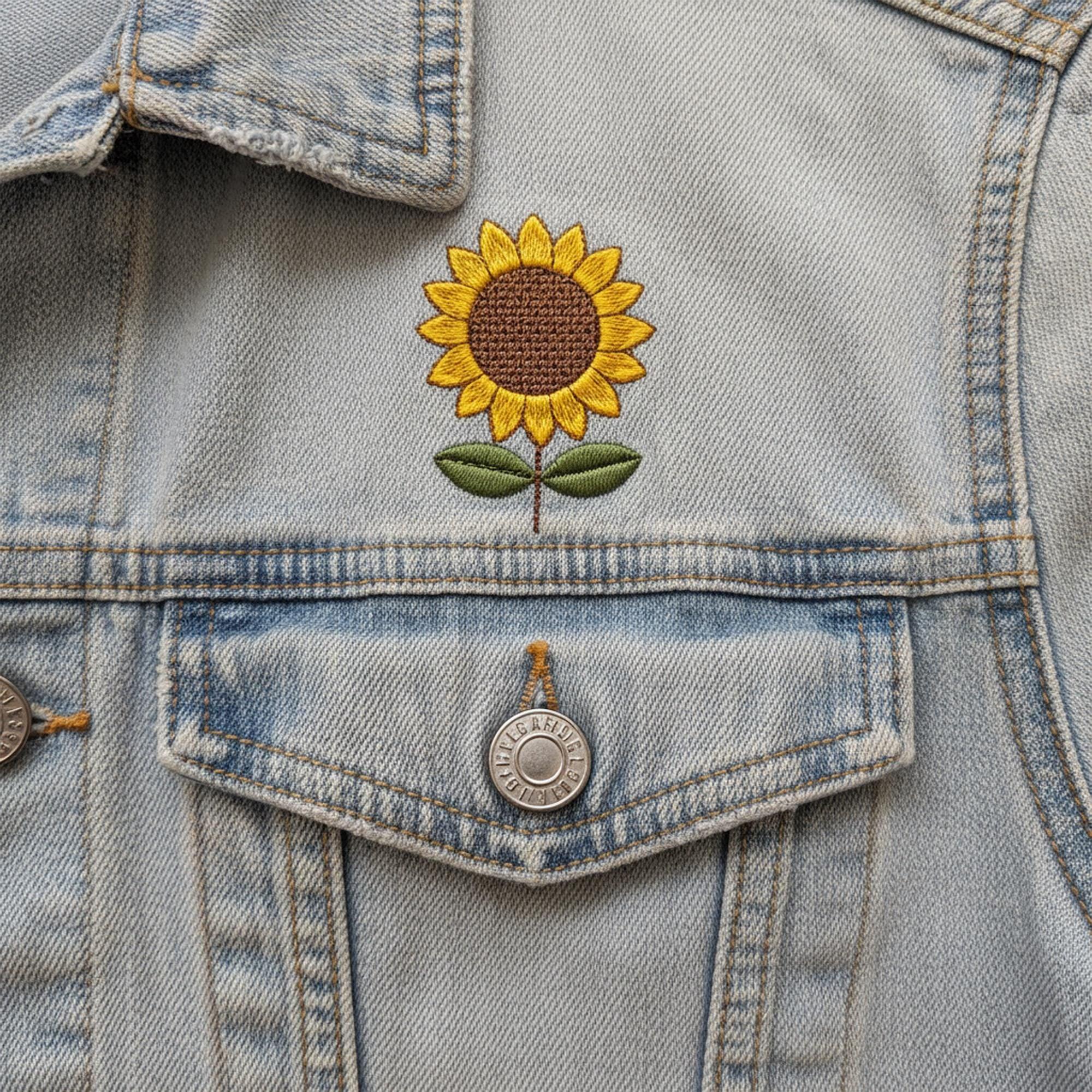 Mini Sunflower Machine Embroidery Design, Realistic Flower (Instant Download) - ReadTee