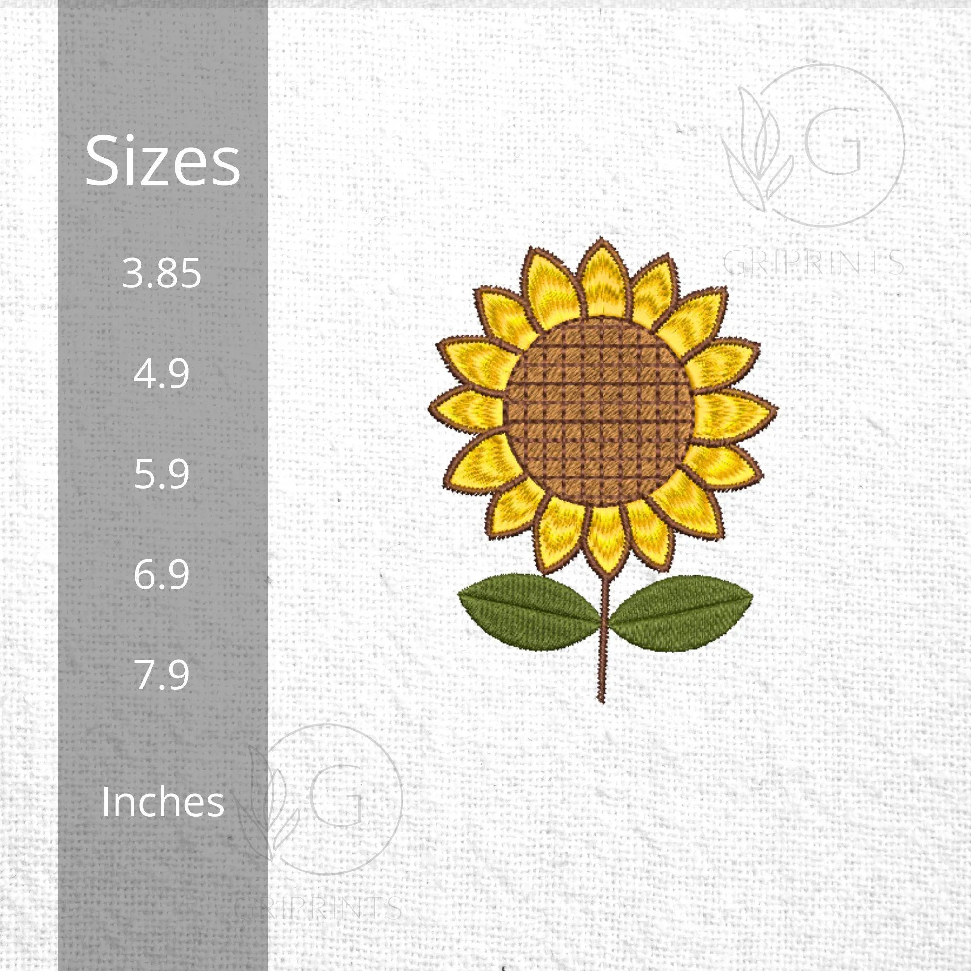 Realistic Sunflower Machine Embroidery Design, Floral Decor (DST, PES, VP3) (Digital Download) - ReadTee