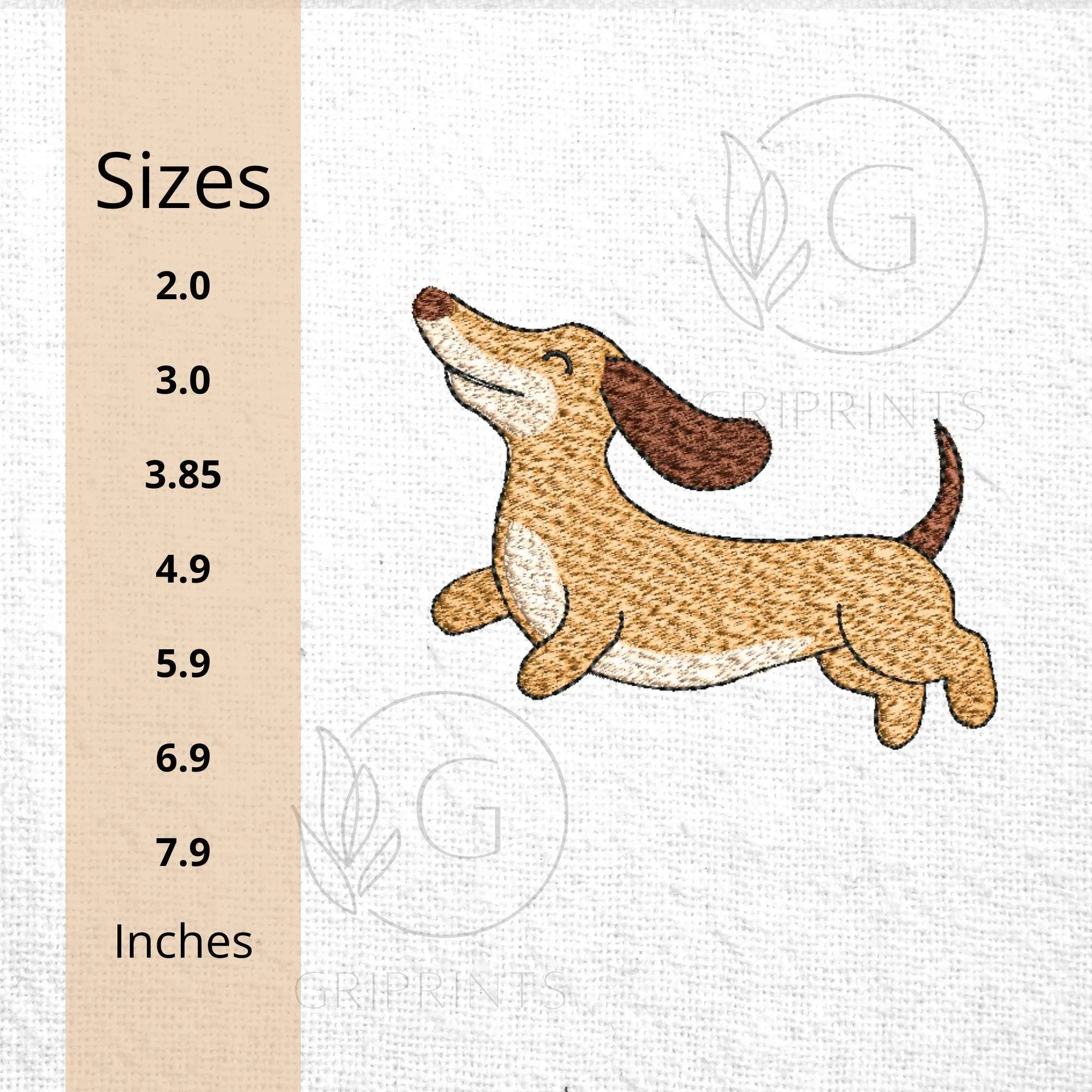 Playful Dachshund Machine Embroidery Design, 7 Sizes (Instant Download) - ReadTee