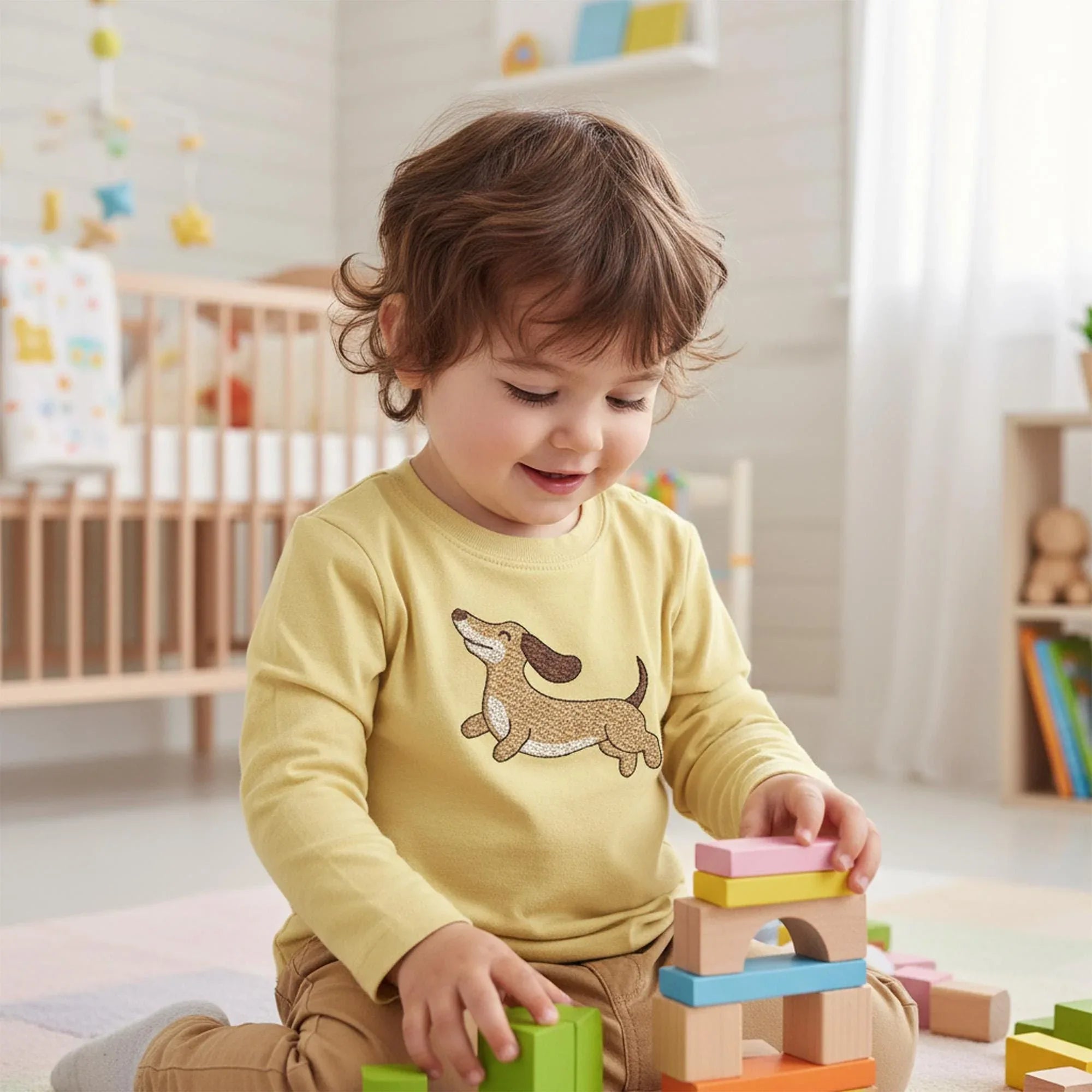 Playful Dachshund Machine Embroidery Design, 7 Sizes (Instant Download) - ReadTee