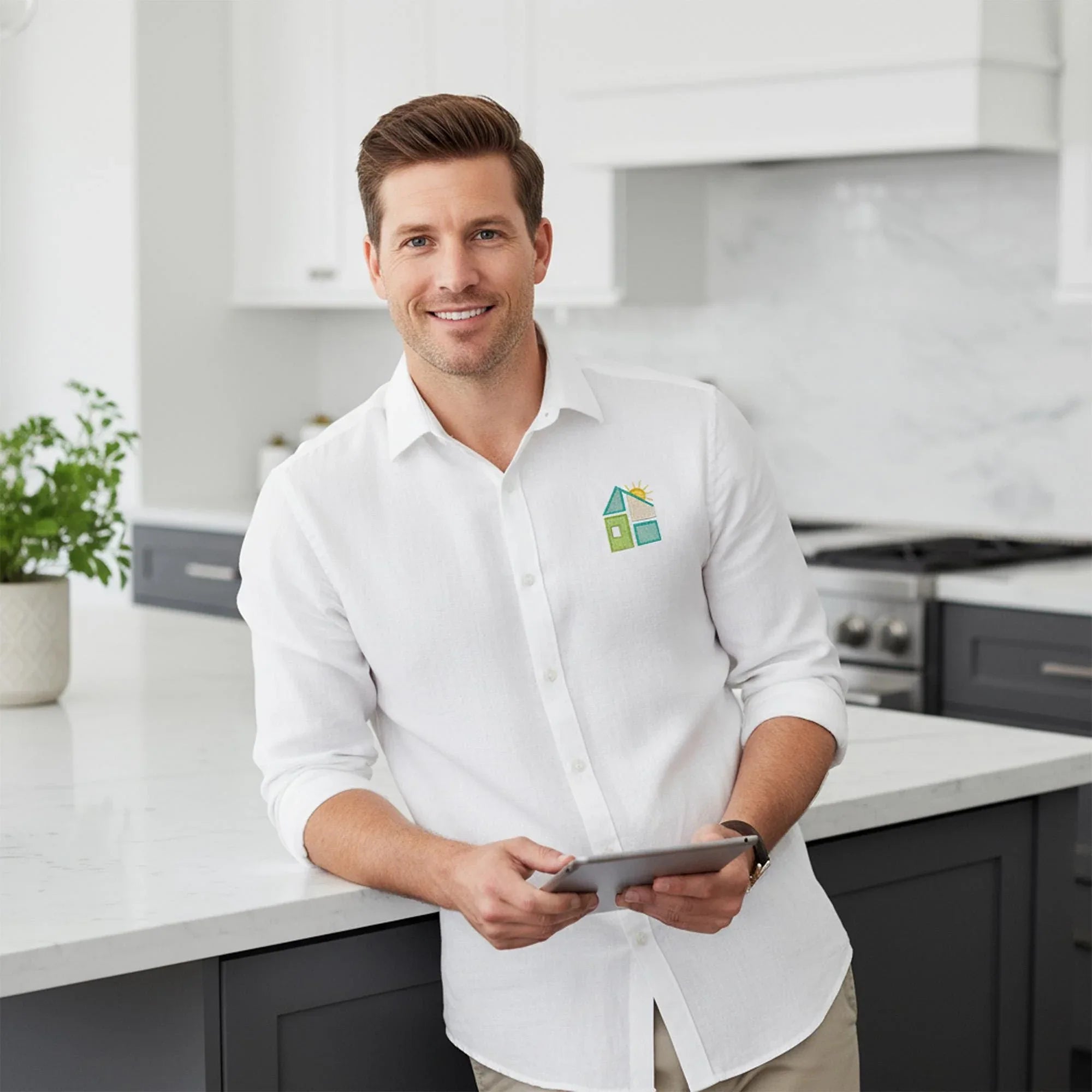 Mini House with Sun Machine Embroidery Design, Geometric Home (Instant Download) - ReadTee