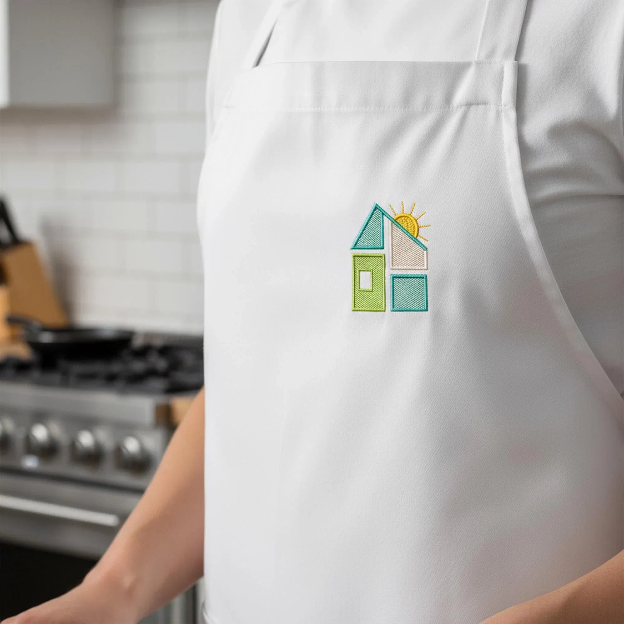 Mini House with Sun Machine Embroidery Design, Geometric Home (Instant Download) - ReadTee