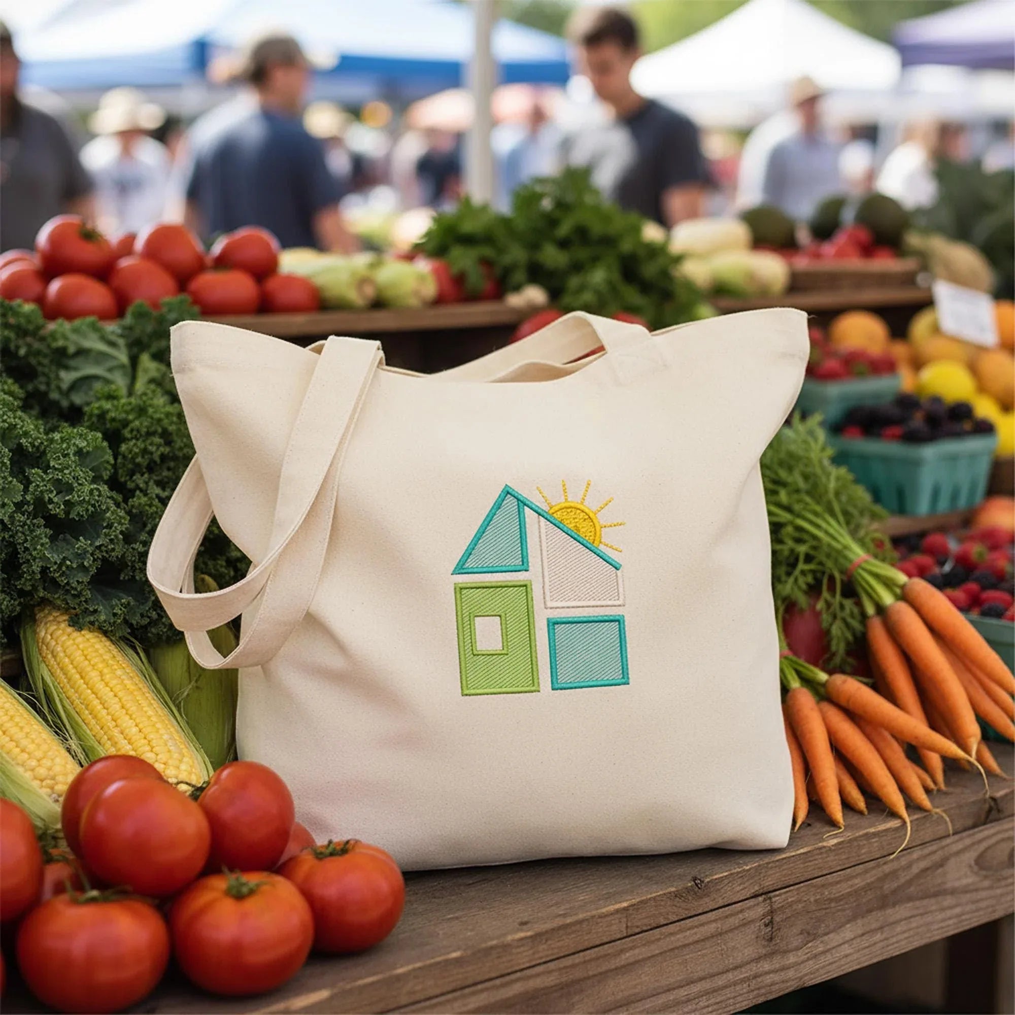 Mini House with Sun Machine Embroidery Design, Geometric Home (Instant Download) - ReadTee