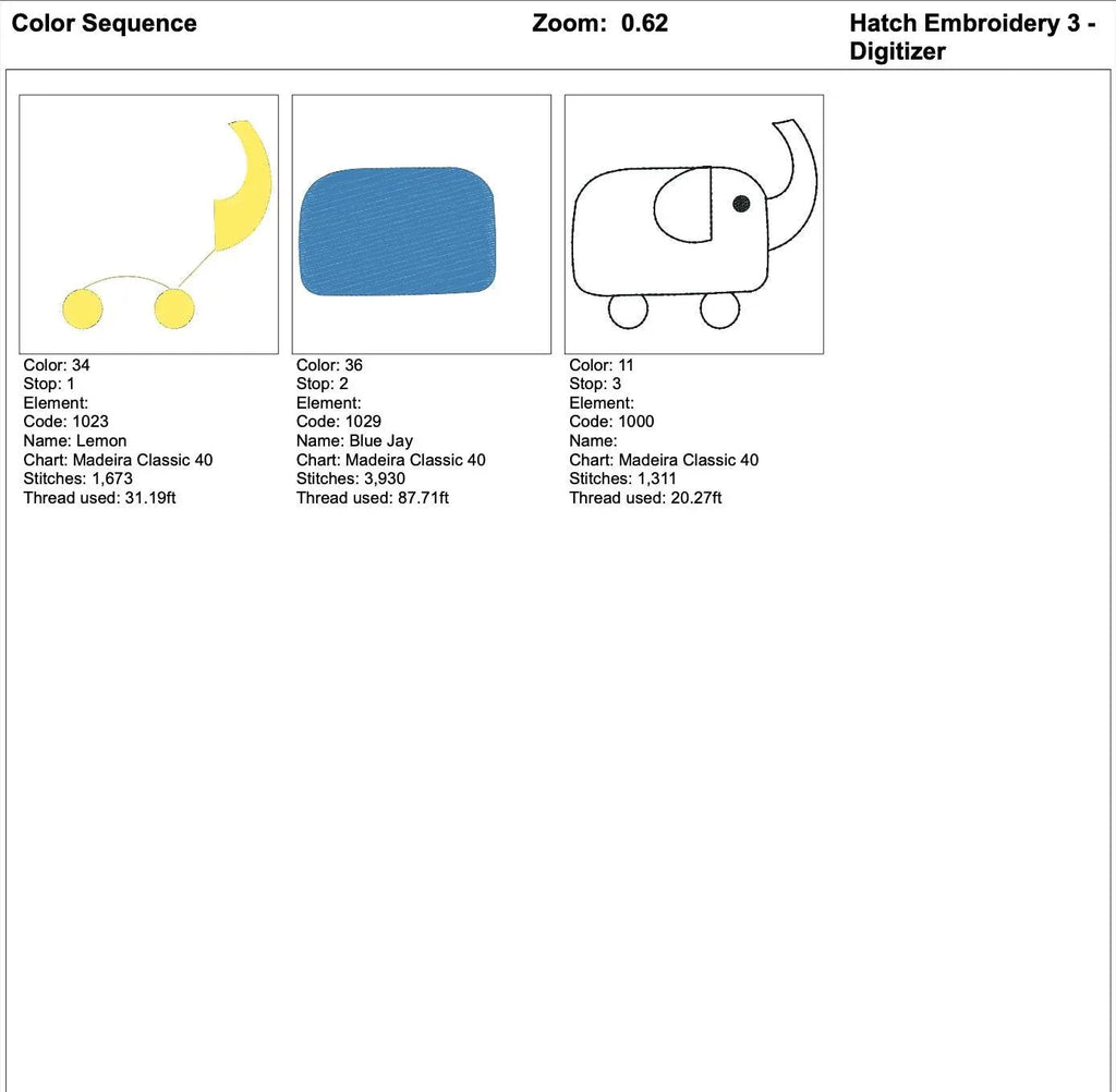 Mini Elephant Embroidery Design, Toy on Wheels (PES File) - ReadTee